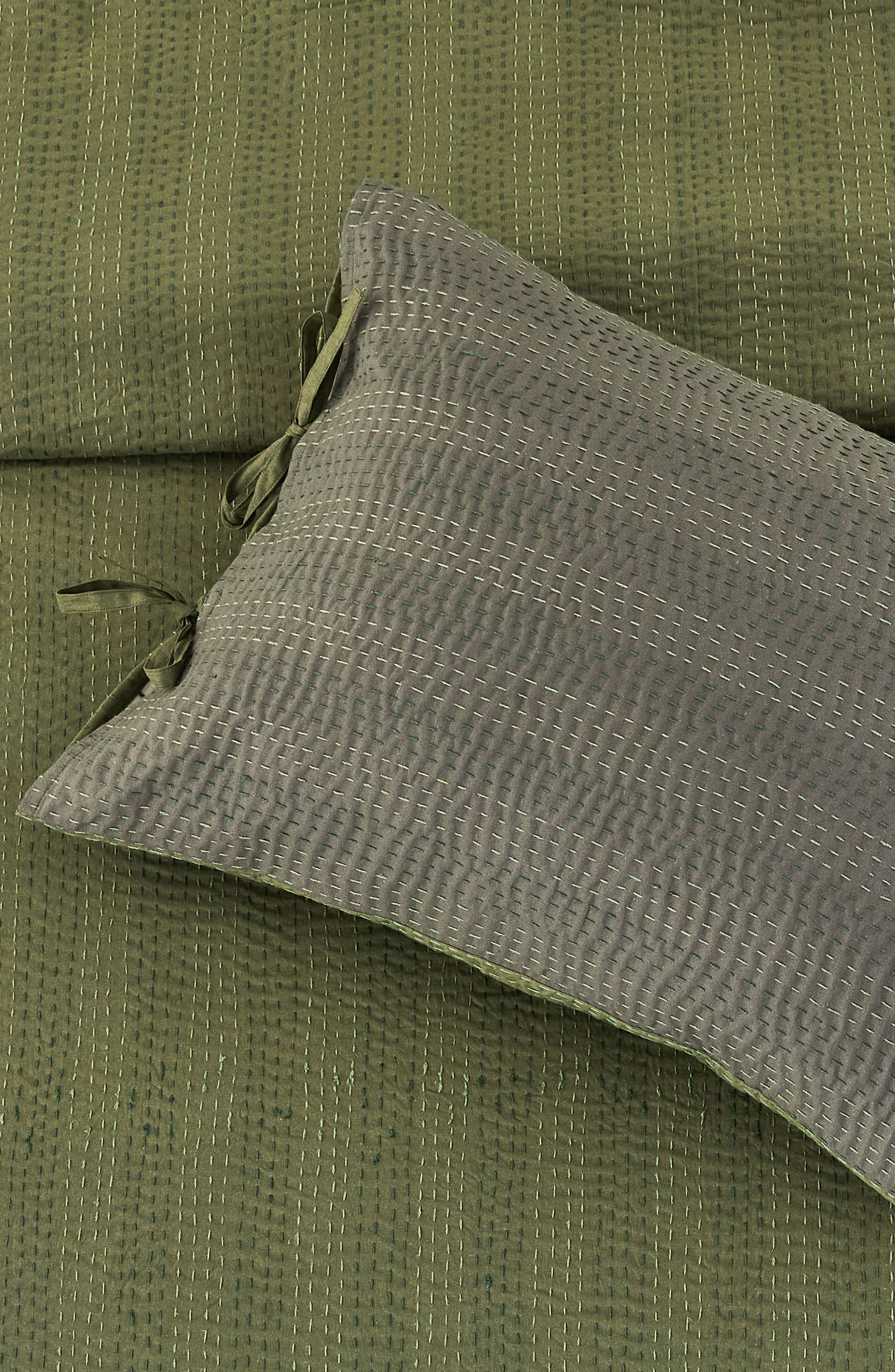 MELANGE HOME Kantha Set of 2 Reversible Cotton Shams
