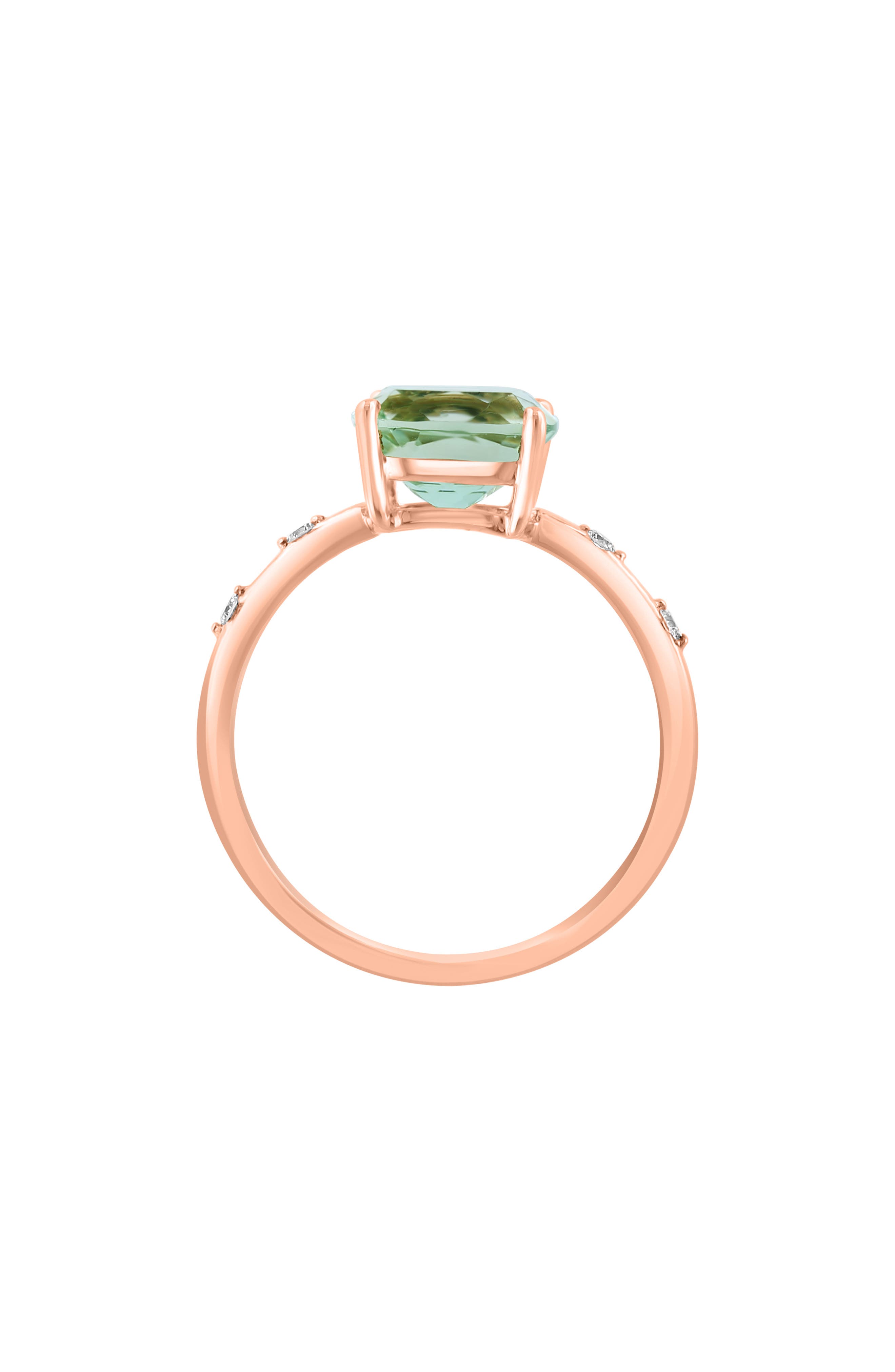 EFFY 14K Rose Gold Pavé Diamond Quartz Ring
