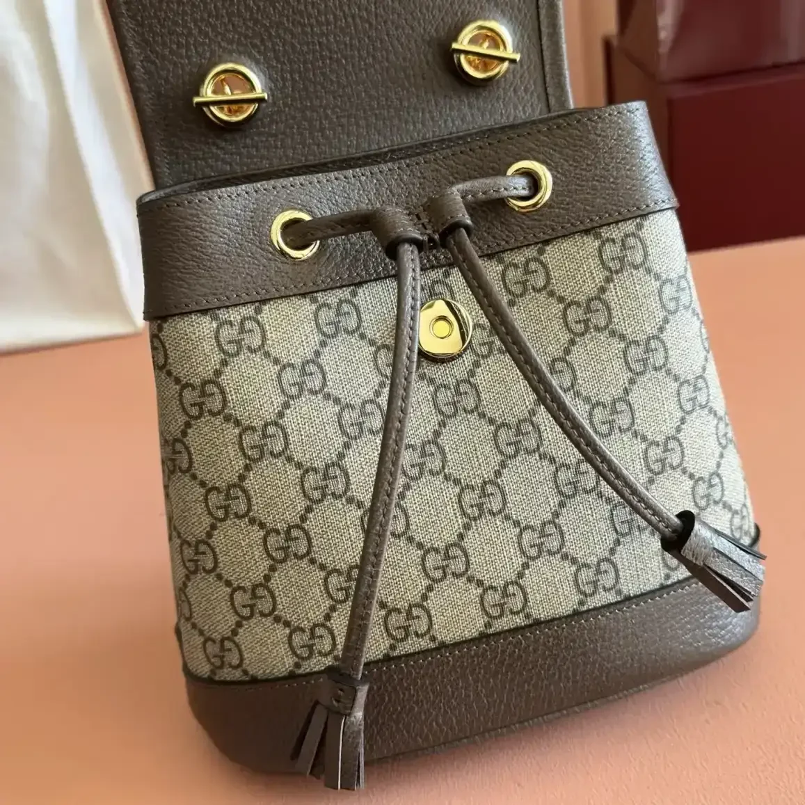 Gucci Brown Ophidia GG Supreme Canvas Backpack product photo from LabelPicks