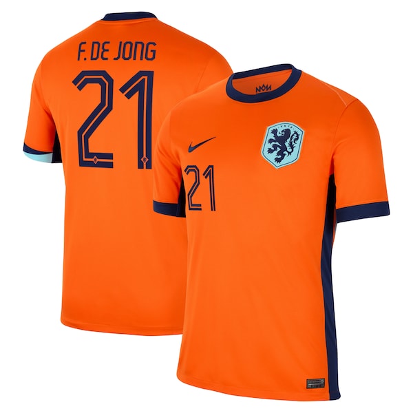 Frenkie de Jong Netherlands National Team Nike 2024 Home Replica Jersey - Orange