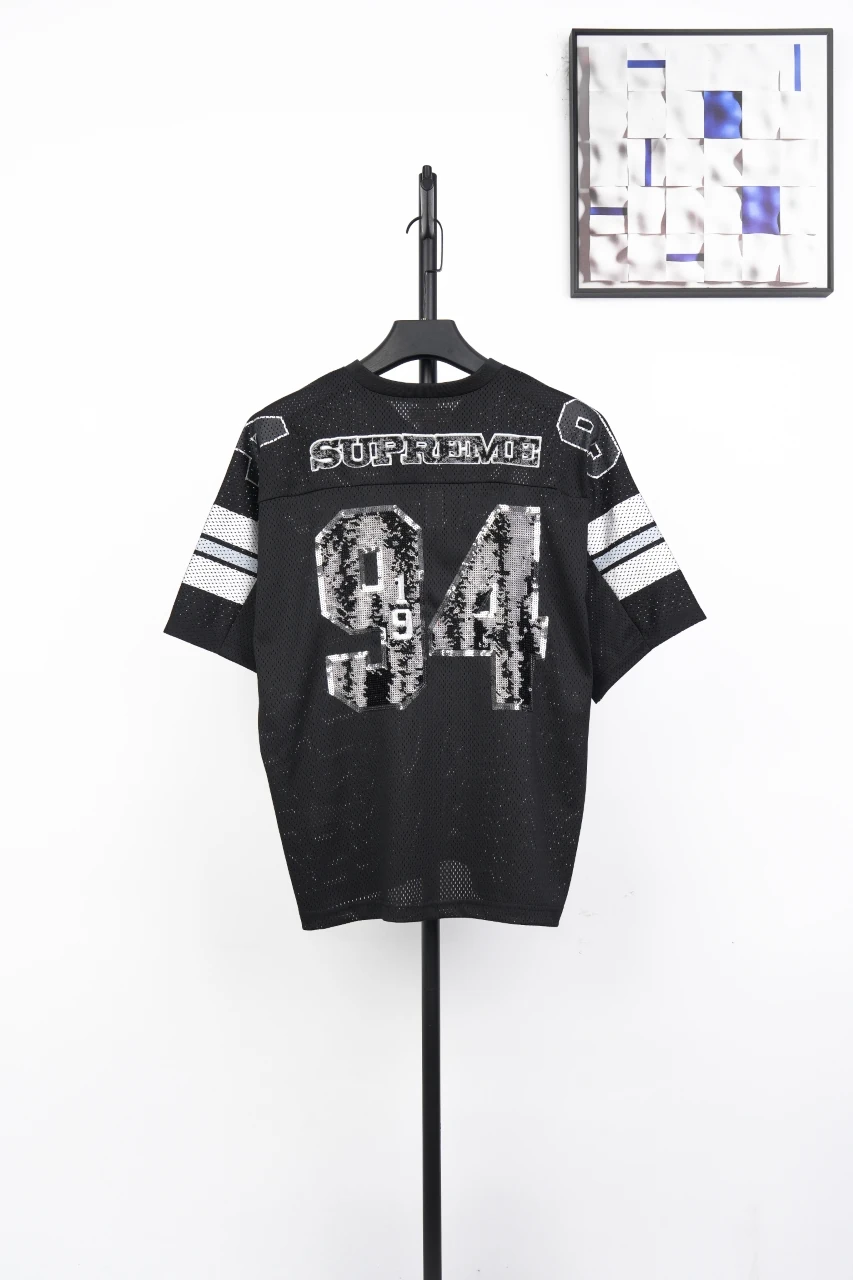 Supreme Black 94 Sequin Mesh Baseball Jersey product photo from LabelPicks
