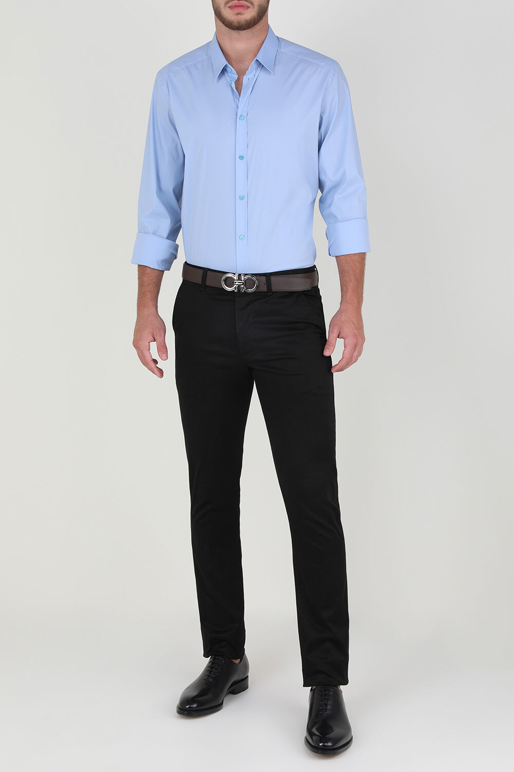 DOLCE & GABBANA חולצת סלים מכופתרת מכותנה