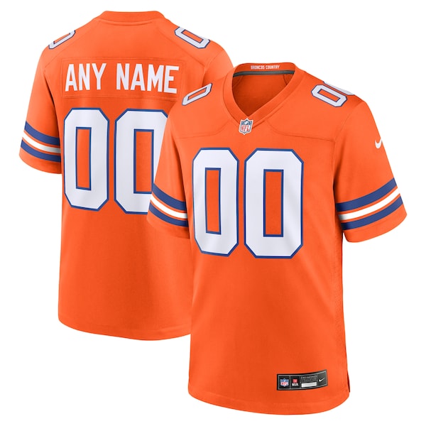 Denver Broncos Nike Mile High Collection 1977 Throwback Custom Game Jersey - Orange