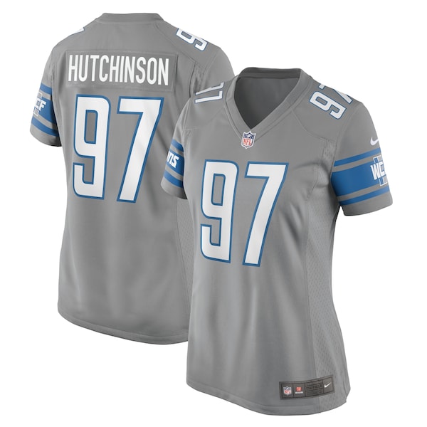 Aidan Hutchinson Detroit Lions Nike Women's Game Jersey - Silver/Blue