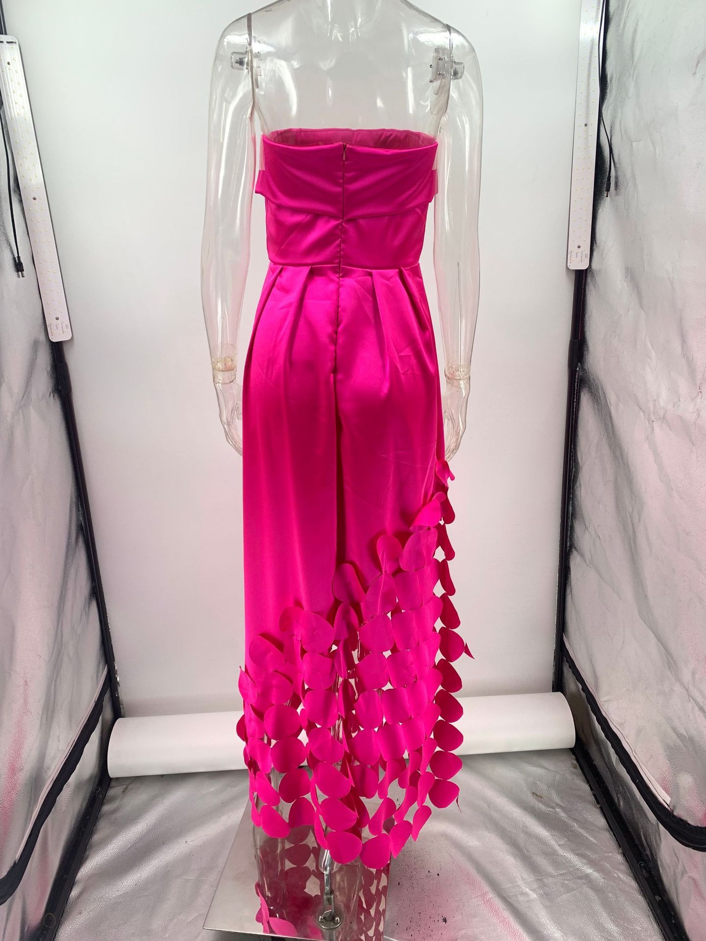 Sexy Elegant Off Shoulder Satin Spliced Hollow Out Party Dress Women's Summer Backless Red Chic Banquet Evening Dresses 2026 New