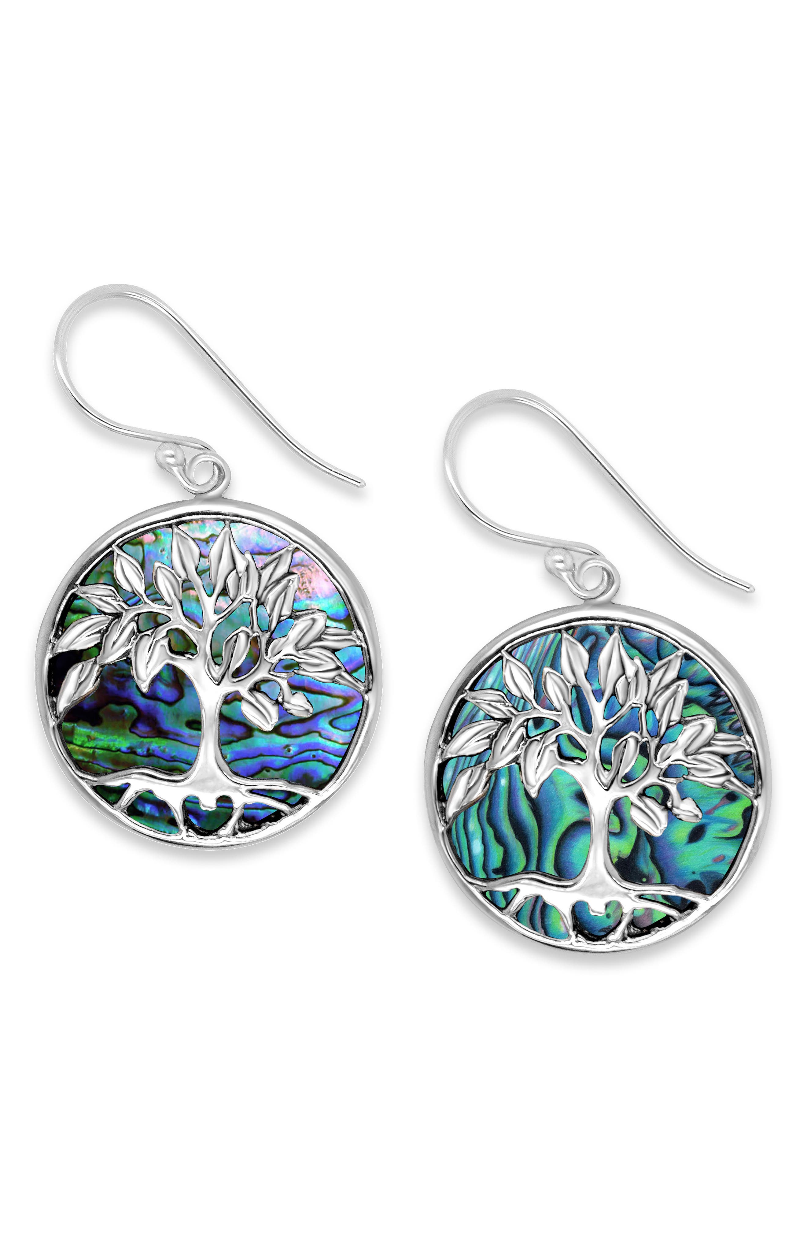 SAMUEL B. Sterling Silver Tree of Life Drop Earrings