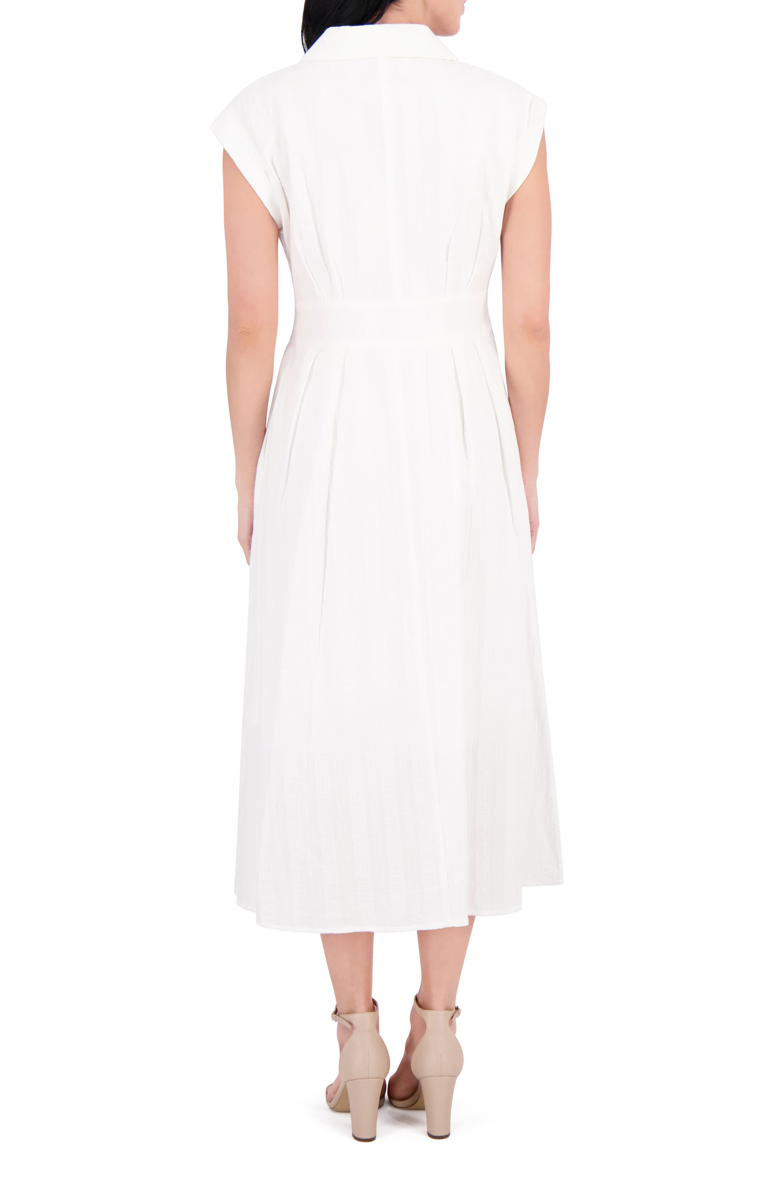 Kensie Collar Cotton Midi Dress