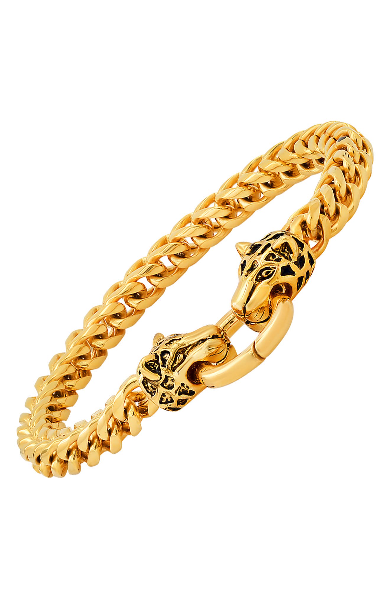 HMY JEWELRY 18k Gold Plated Stainless Steel Wheat Chain Bracelet