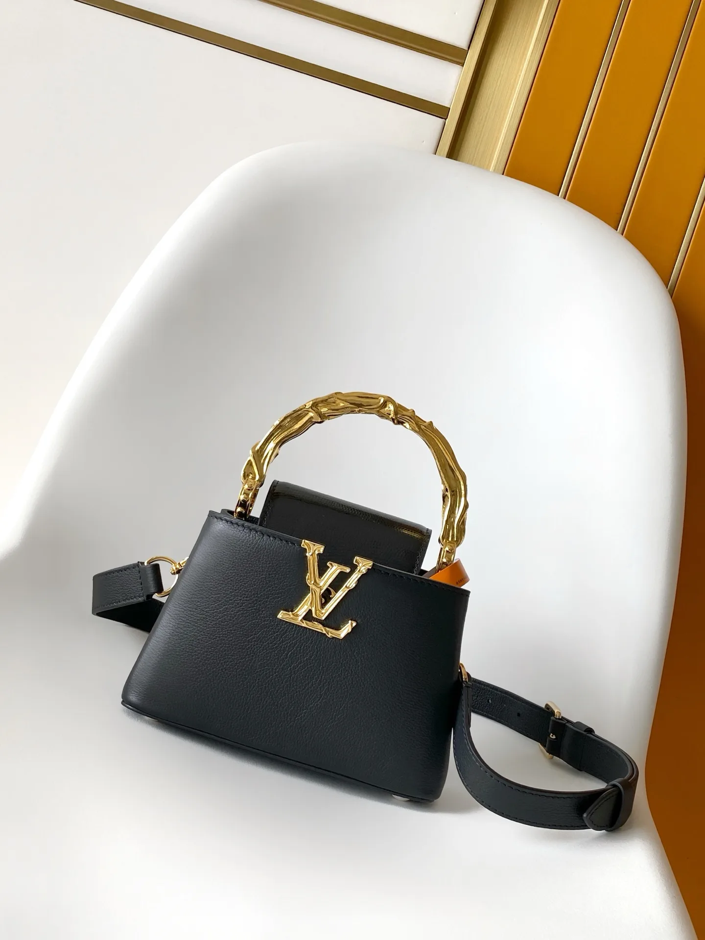 Louis Vuitton Capucines Black Calfskin Top Handle Bag product photo from LabelPicks