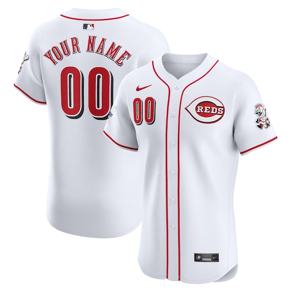 Cincinnati Reds Nike Home Elite Custom Patch Jersey - White