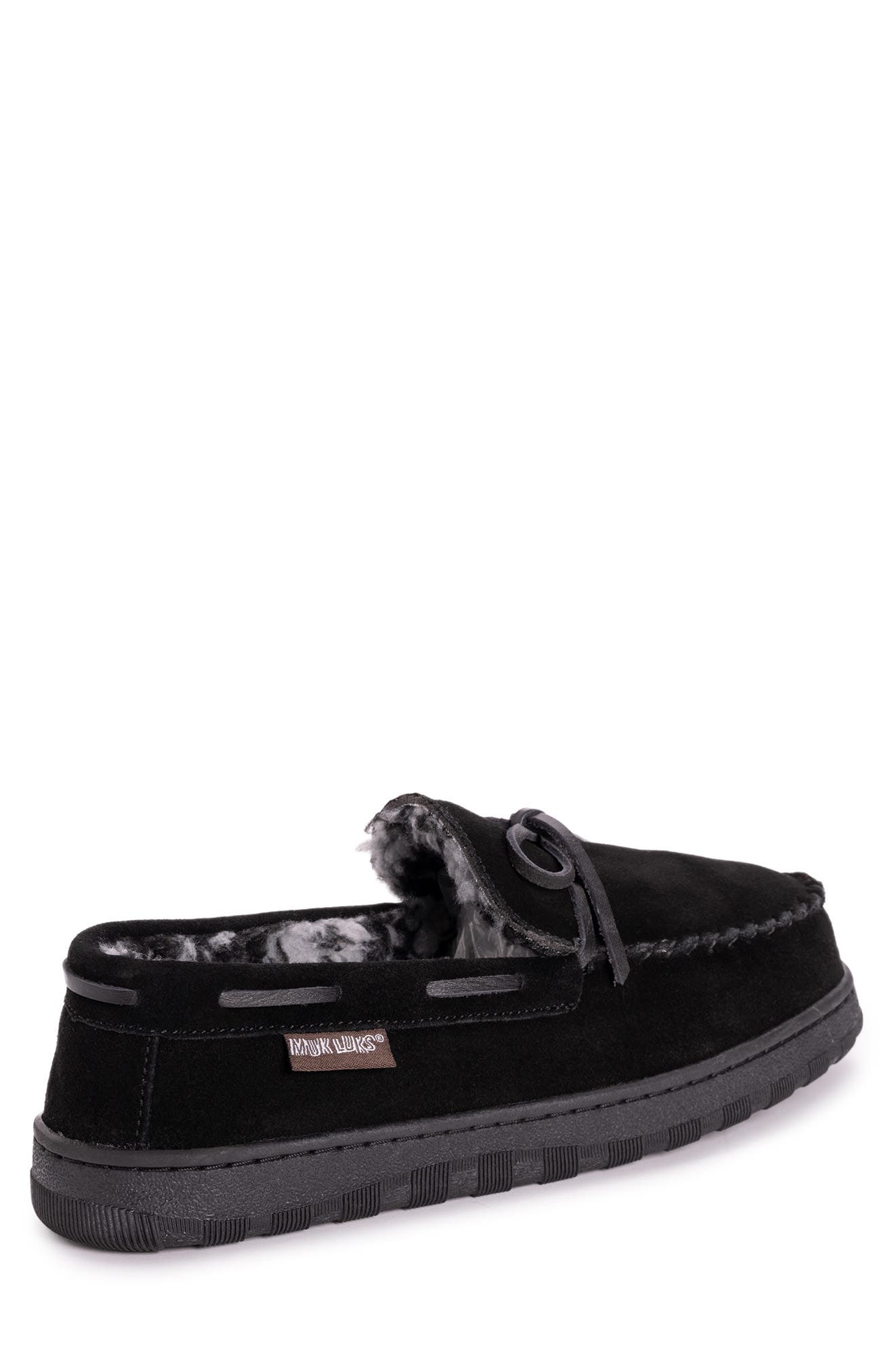 MUK LUKS Paul Printed Berber Suede Faux Fur Lined Slipper