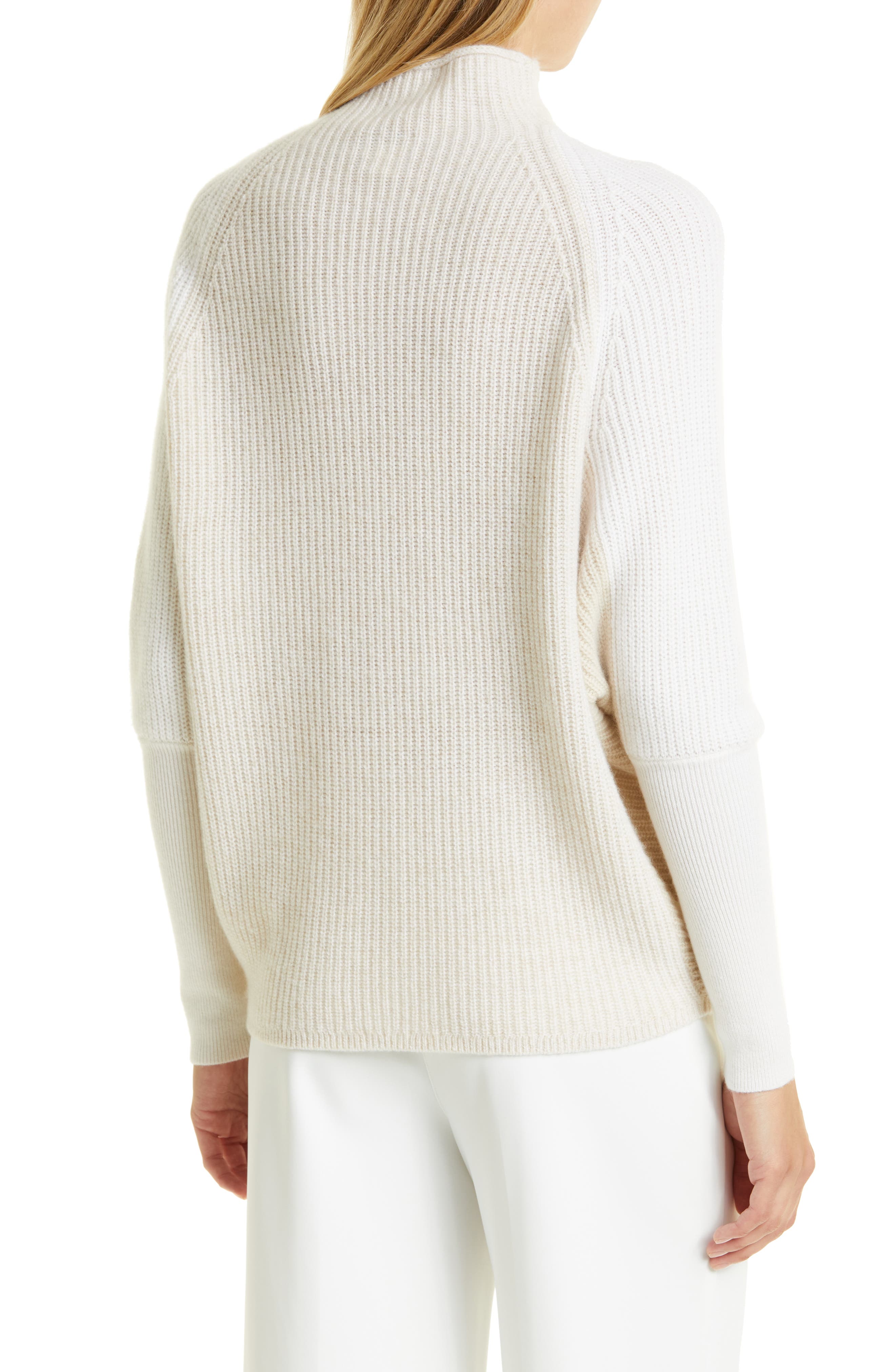 Club Monaco Emma Colorblock Mock Neck Cashmere Sweater