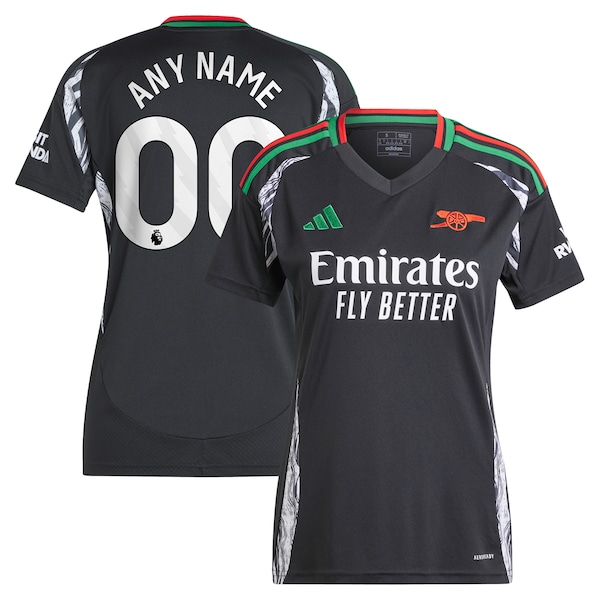 Arsenal adidas Women's 2024/25 Away Replica Custom Jersey - Black