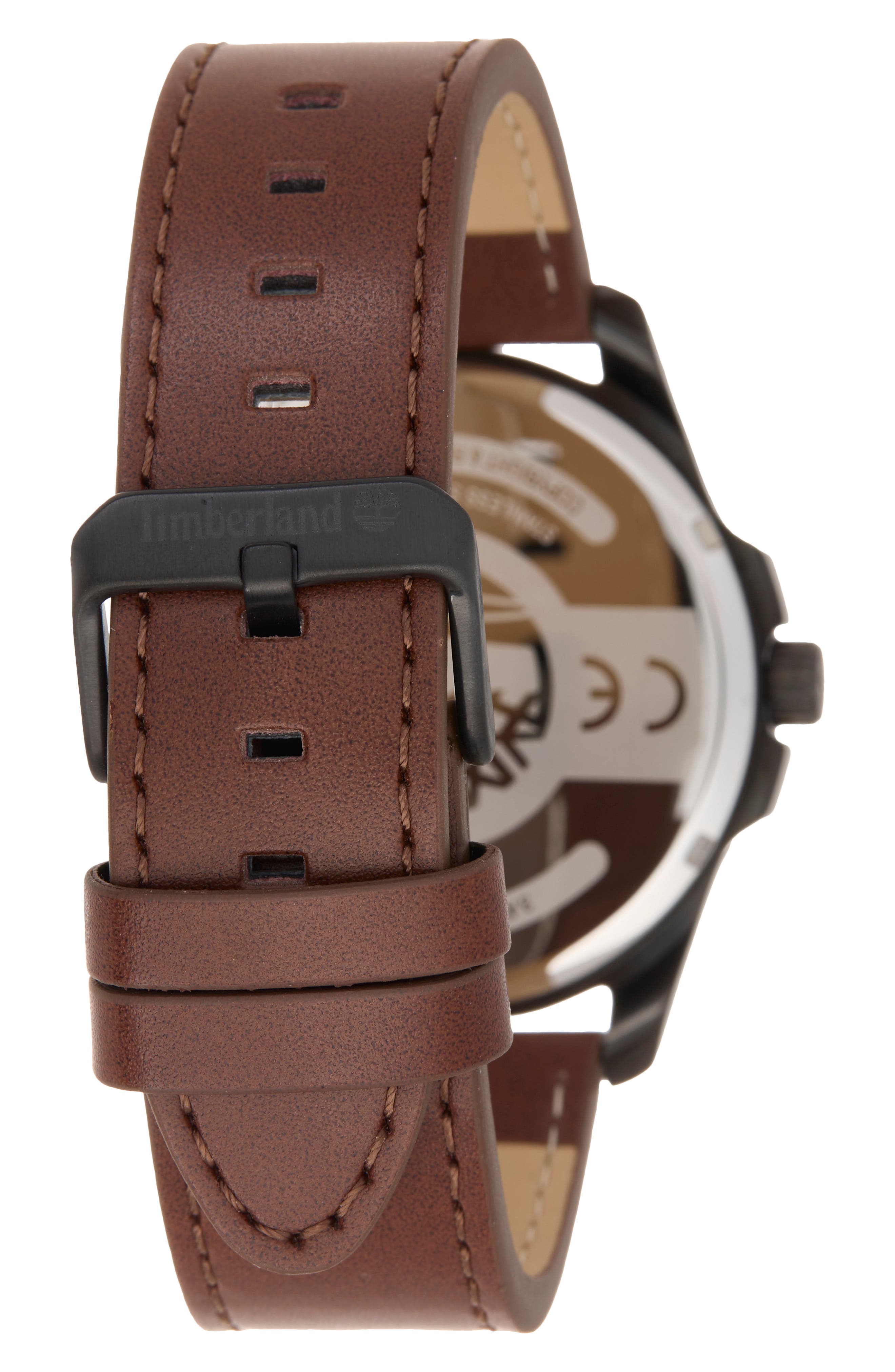 Timberland Dress Sport Quartz Chronograph Leather Strap Watch, 45mm