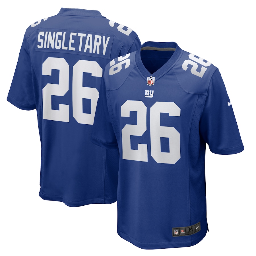 Men's Nike Devin Singletary Royal New York Giants Team Game Jersey