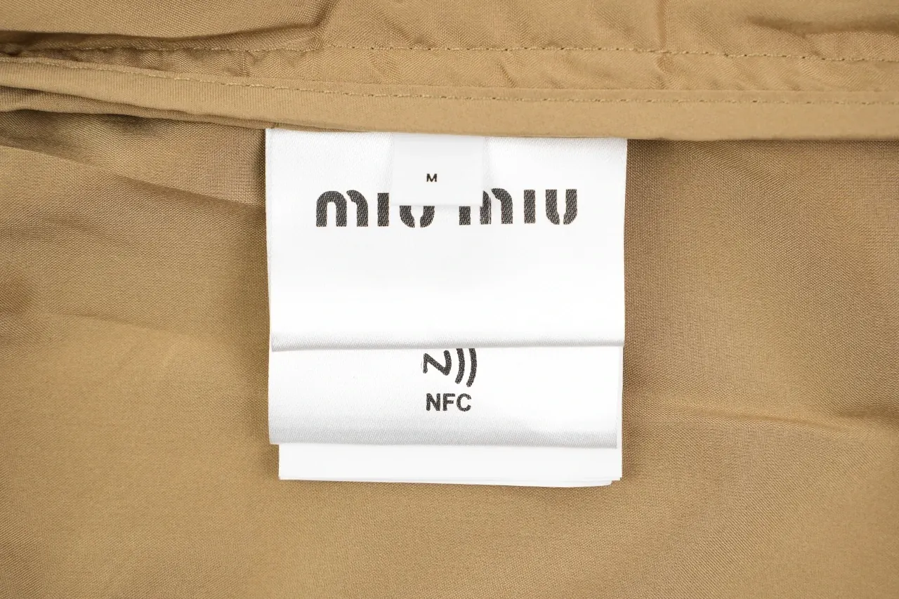Miu Miu Khaki Contrast Check Collar Jacket product photo from LabelPicks