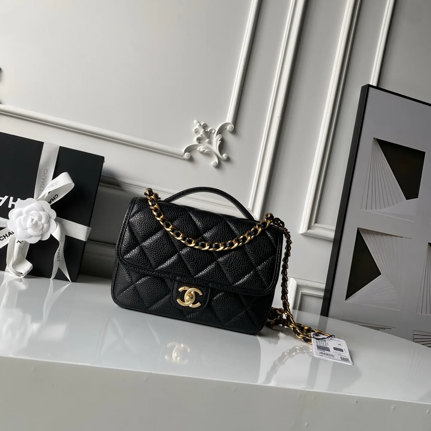 Chanel Gold Grained Leather Crossbody Bag product photo from LabelPicks