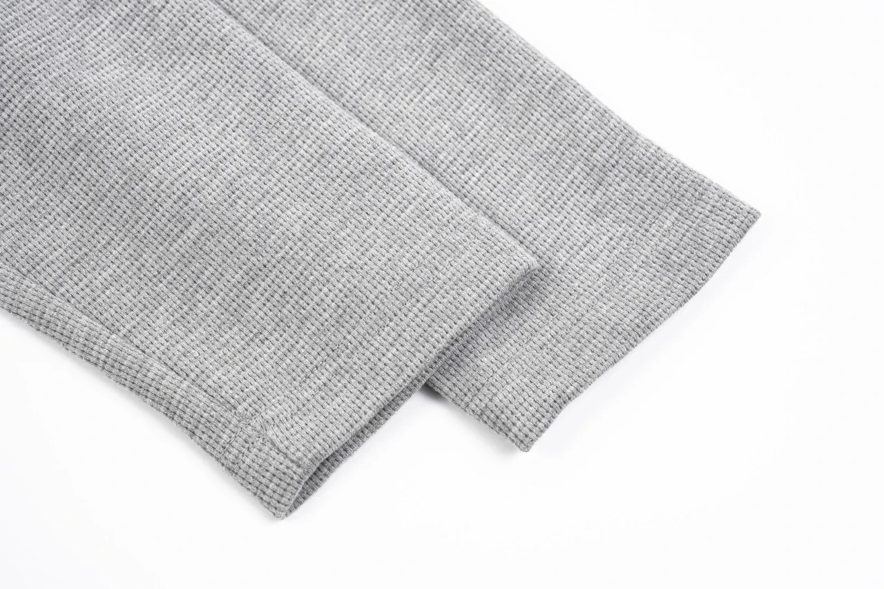Chrome Hearts Grey Cross Leather Patch Waffle Henley Long Sleeve product photo from LabelPicks