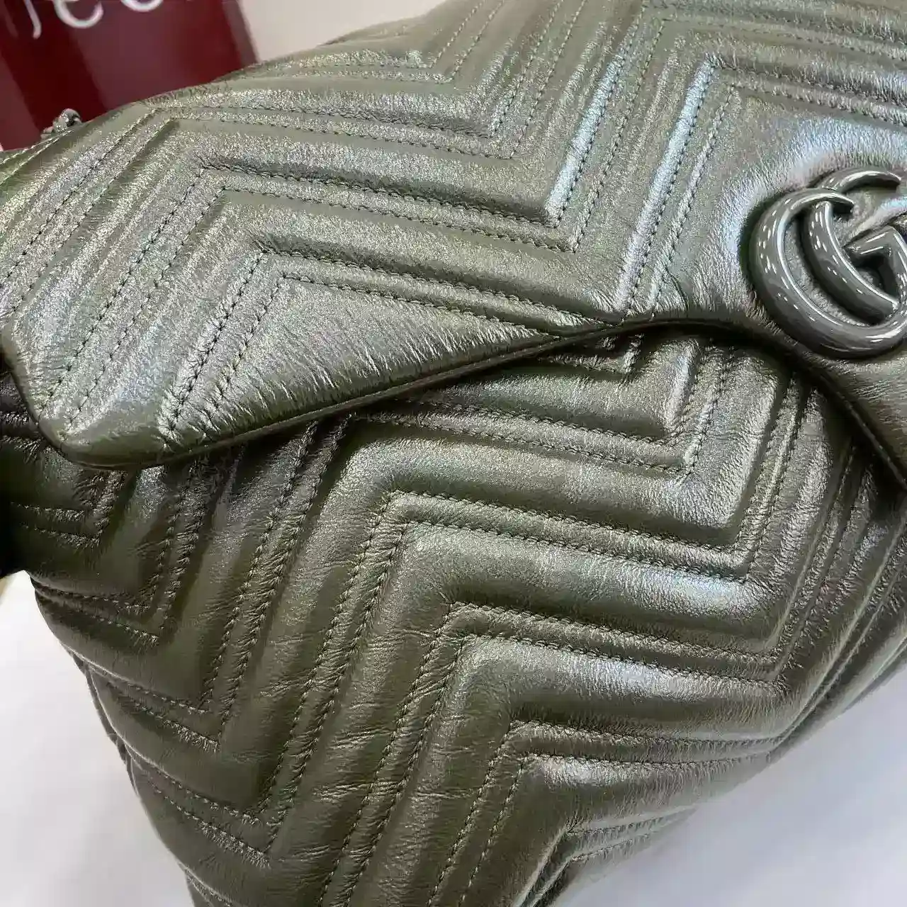 Gucci Marmont Green GG Supreme Canvas Shoulder Bag product photo from LabelPicks