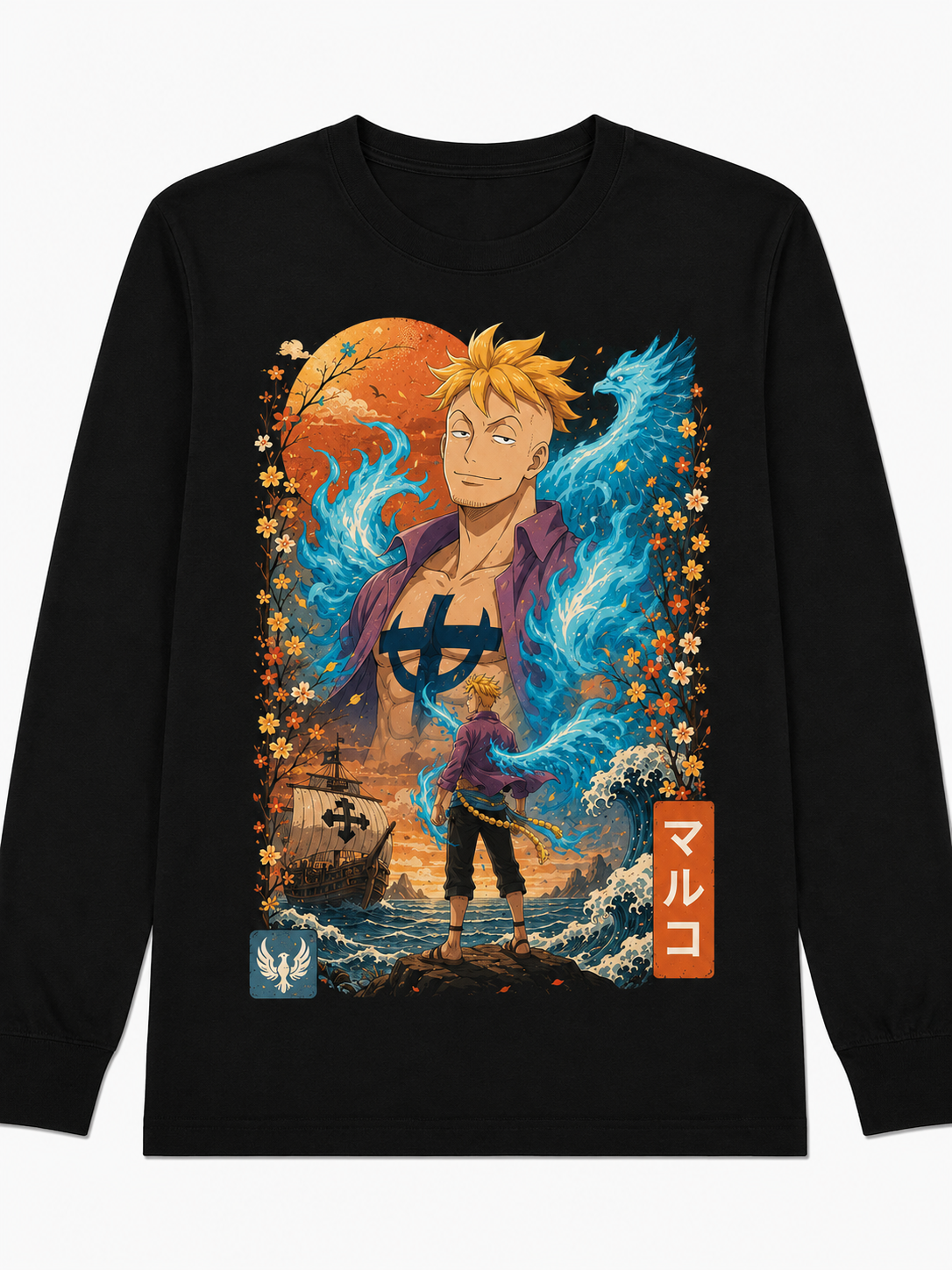 Remera Anime Marco One Piece Manga Corta