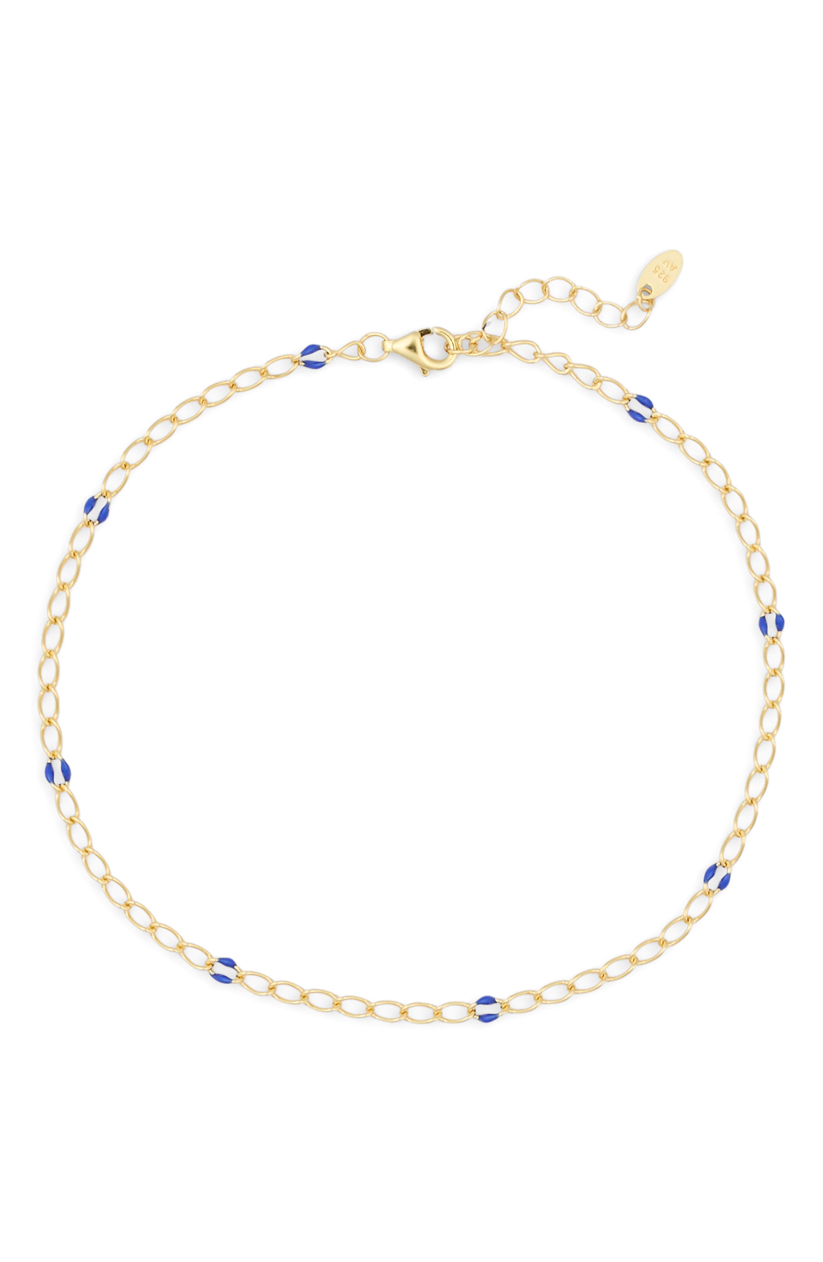 ARGENTO VIVO Enamel Station Chain Anklet