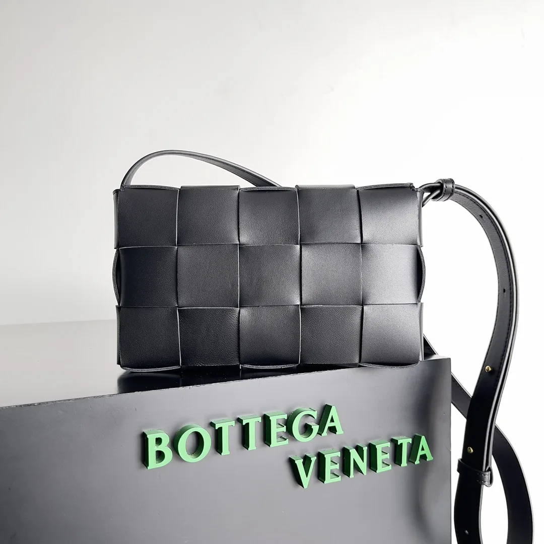 Bottega Veneta Cassette Black Grained Leather Shoulder Bag product photo from LabelPicks