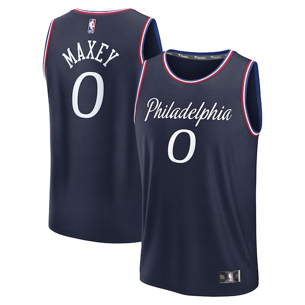 Tyrese Maxey Philadelphia 76ers  2025/26 City Edition Fast Break Jersey - Navy