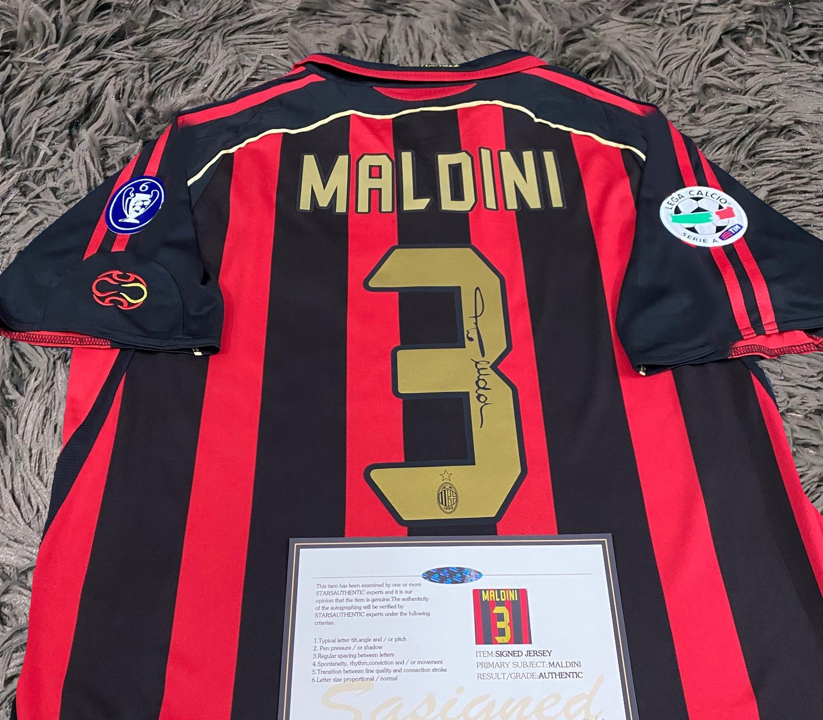 Paolo Maldini SIGNED AC Milan Jersey 06/07 Home Shirt Jersey - COA Retro 2006