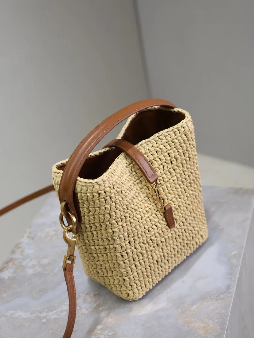 Saint Laurent Straw Woven Top Handle Bag product photo from LabelPicks