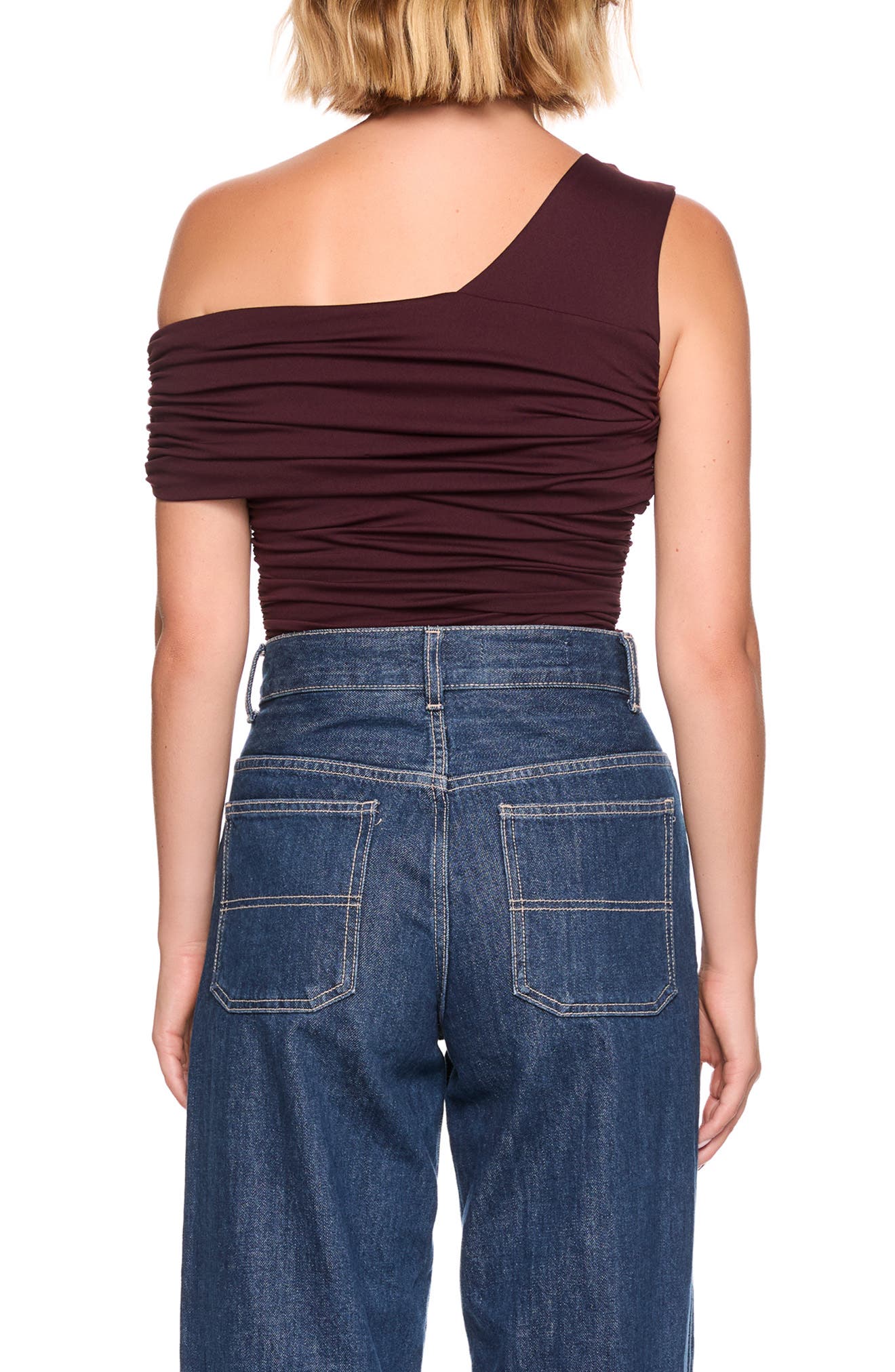 Susana Monaco One-Shoulder Gathered Knit Top
