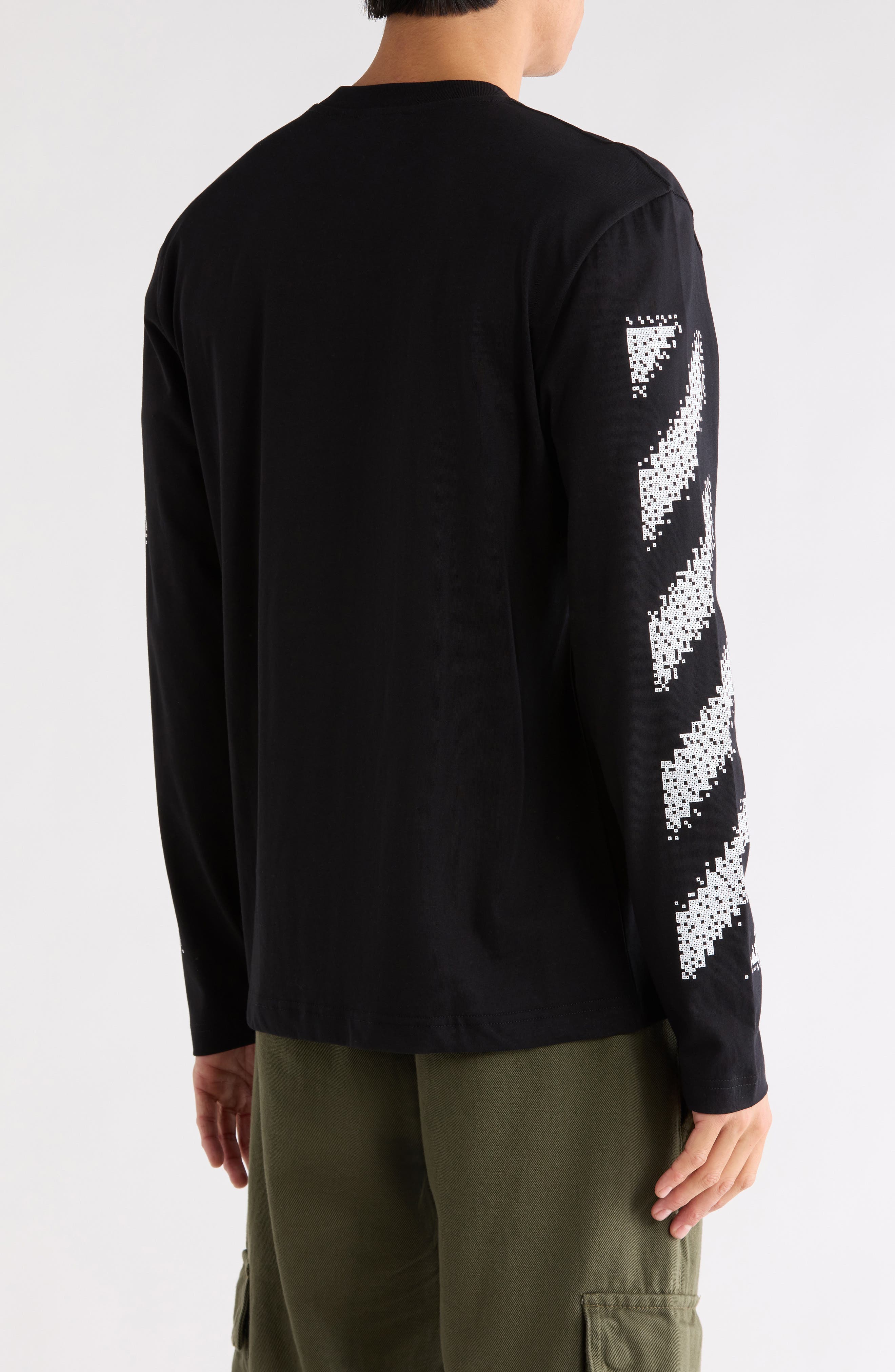 Off-White Pixel Diagonal Skate Long Sleeve T-Shirt