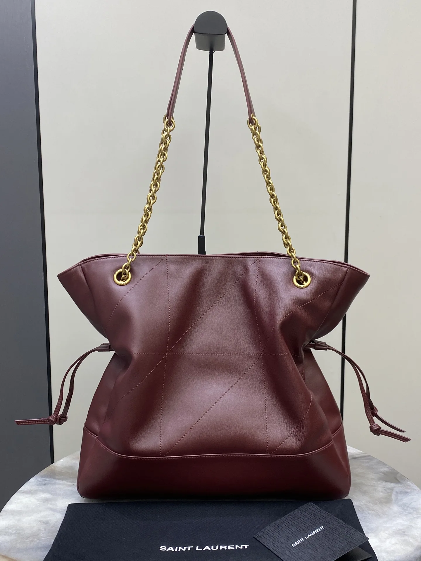 Saint Laurent Jamie Burgundy Lambskin Bucket Bag product photo from LabelPicks
