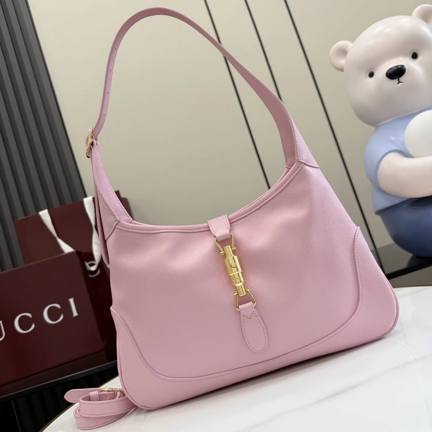 Gucci Pink Jackie Grained Leather Shoulder Bag product photo from LabelPicks