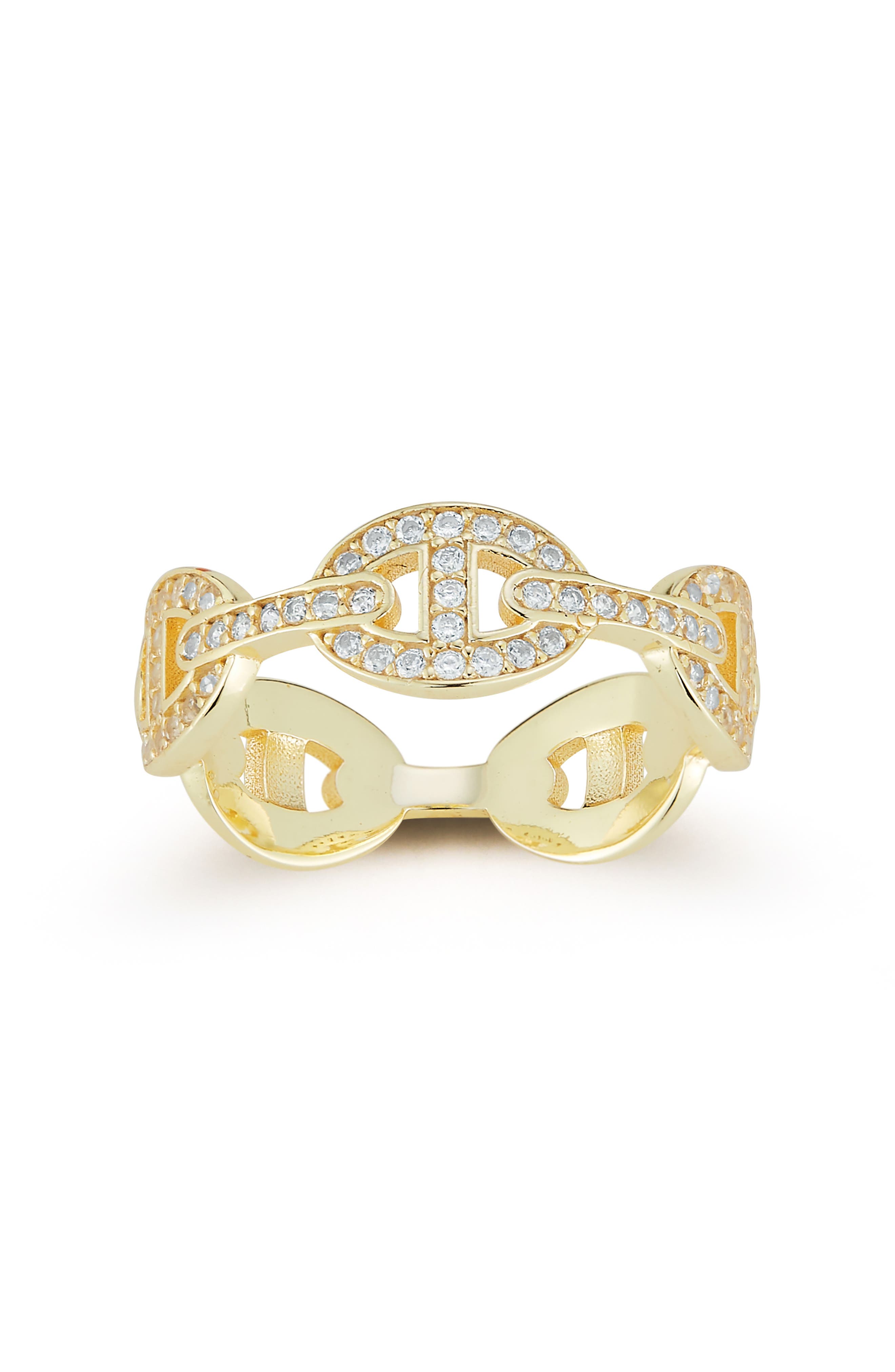 GLAZE JEWELRY Cubic Zirconia Mariner Chain Ring