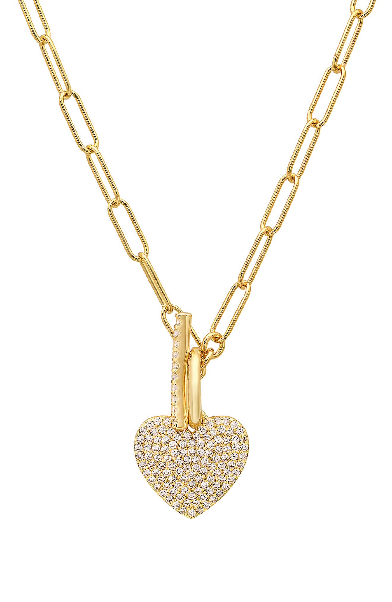 Queen Jewels Cubic Zirconia Pavé Heart Pendant Necklace