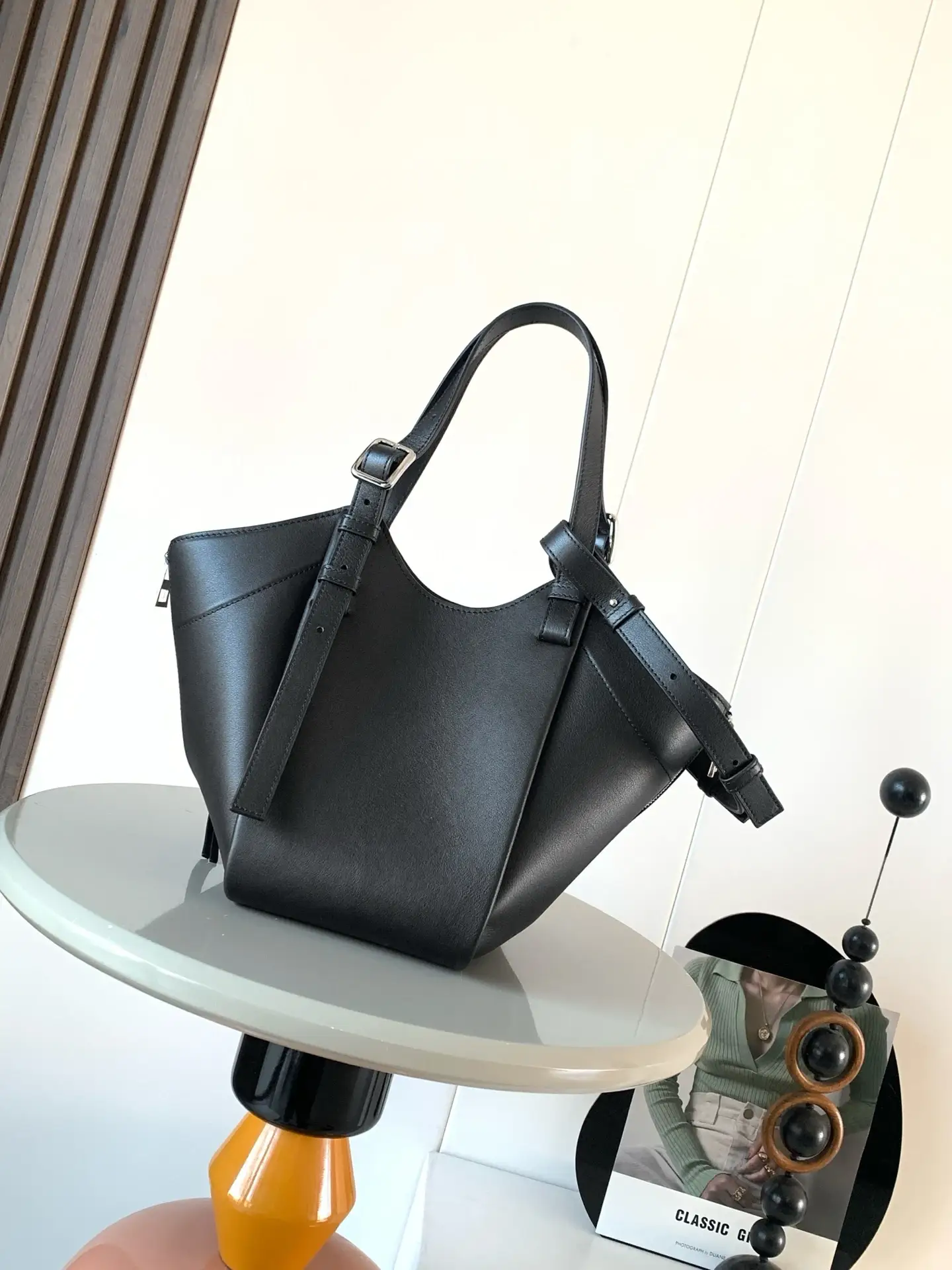 Loewe Hammock Black Calfskin Top Handle Bag product photo from LabelPicks