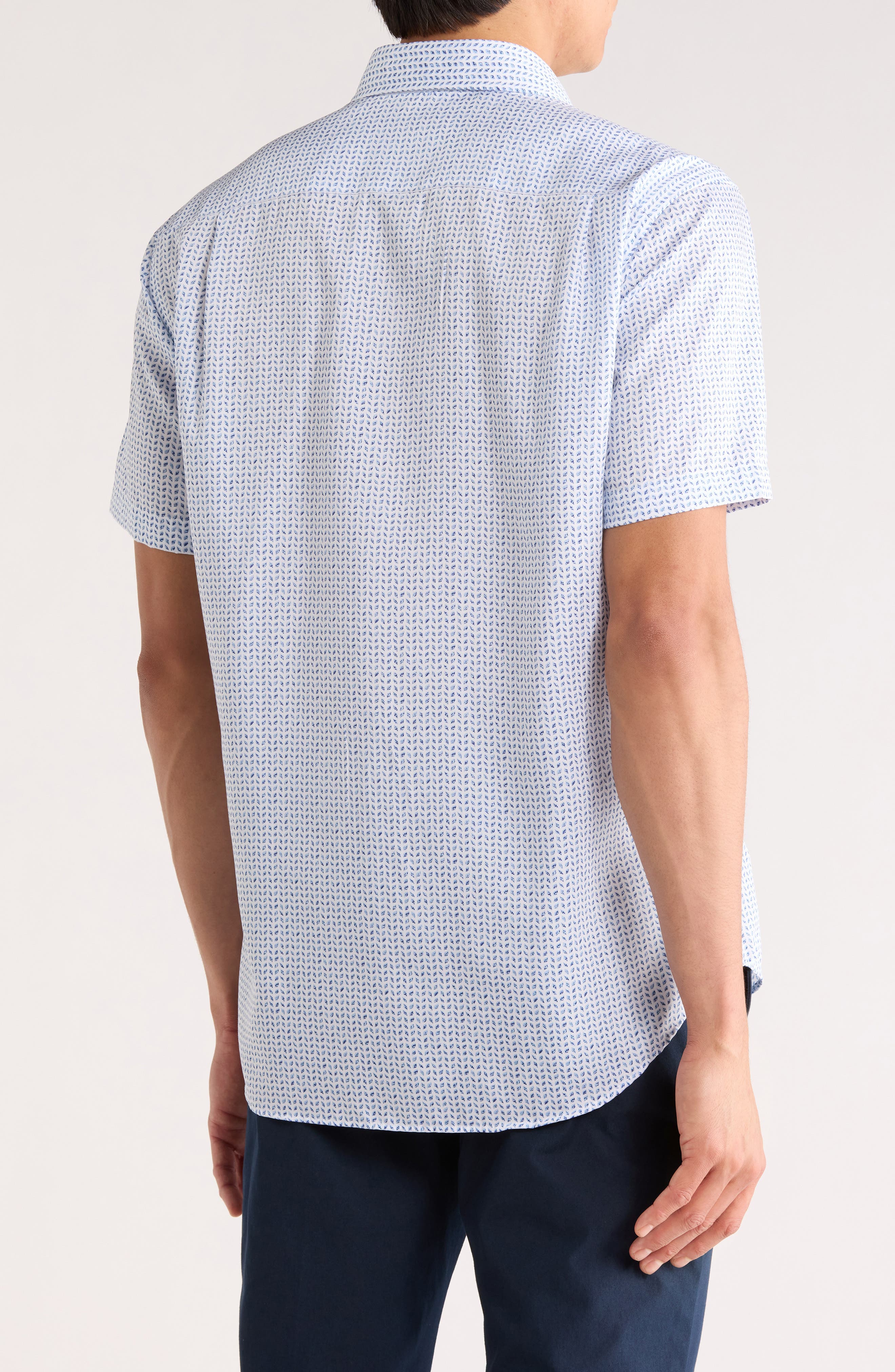 David Donahue Neat Print Short Sleeve Shirt