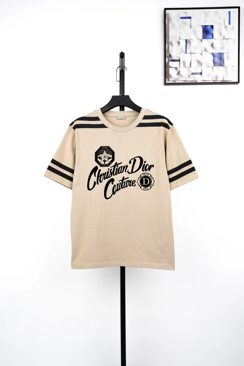 Dior Beige Five Star Badge Flocked T-Shirt product photo from LabelPicks