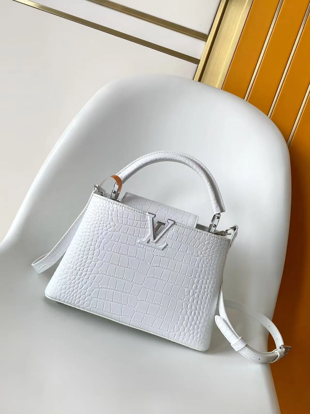 Louis Vuitton Capucines Black Grained Leather Top Handle Bag product photo from LabelPicks