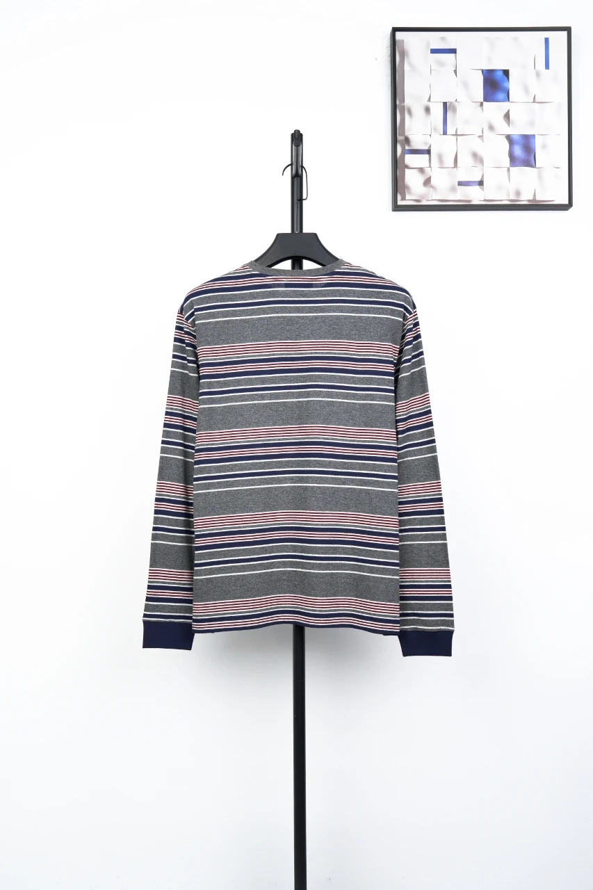 Miu Miu Purple Grey Stripe Crewneck Long Sleeve T-Shirt product photo from LabelPicks