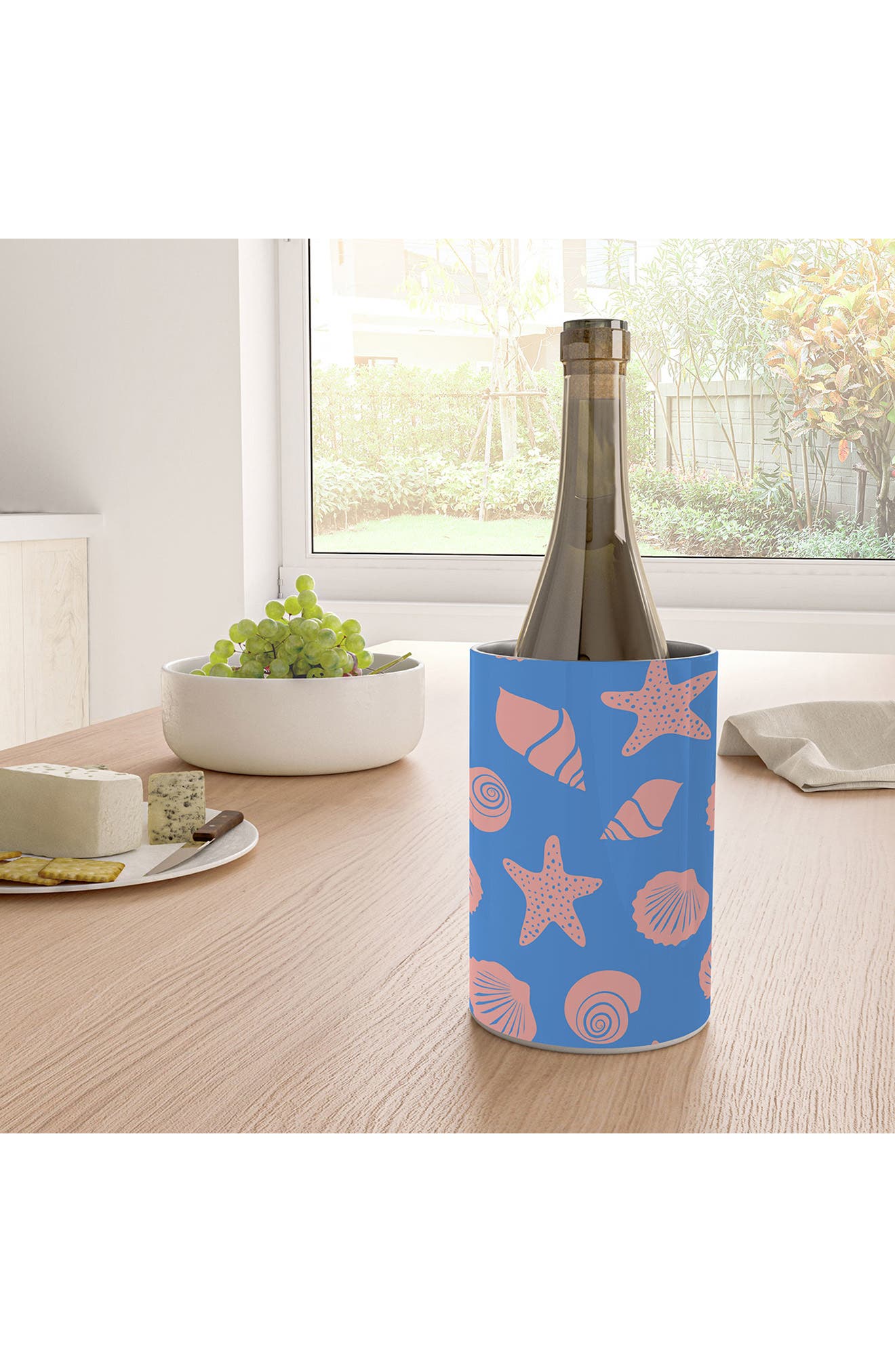 Deny Designs Shells on Blue Stainless Steel Wine Chiller