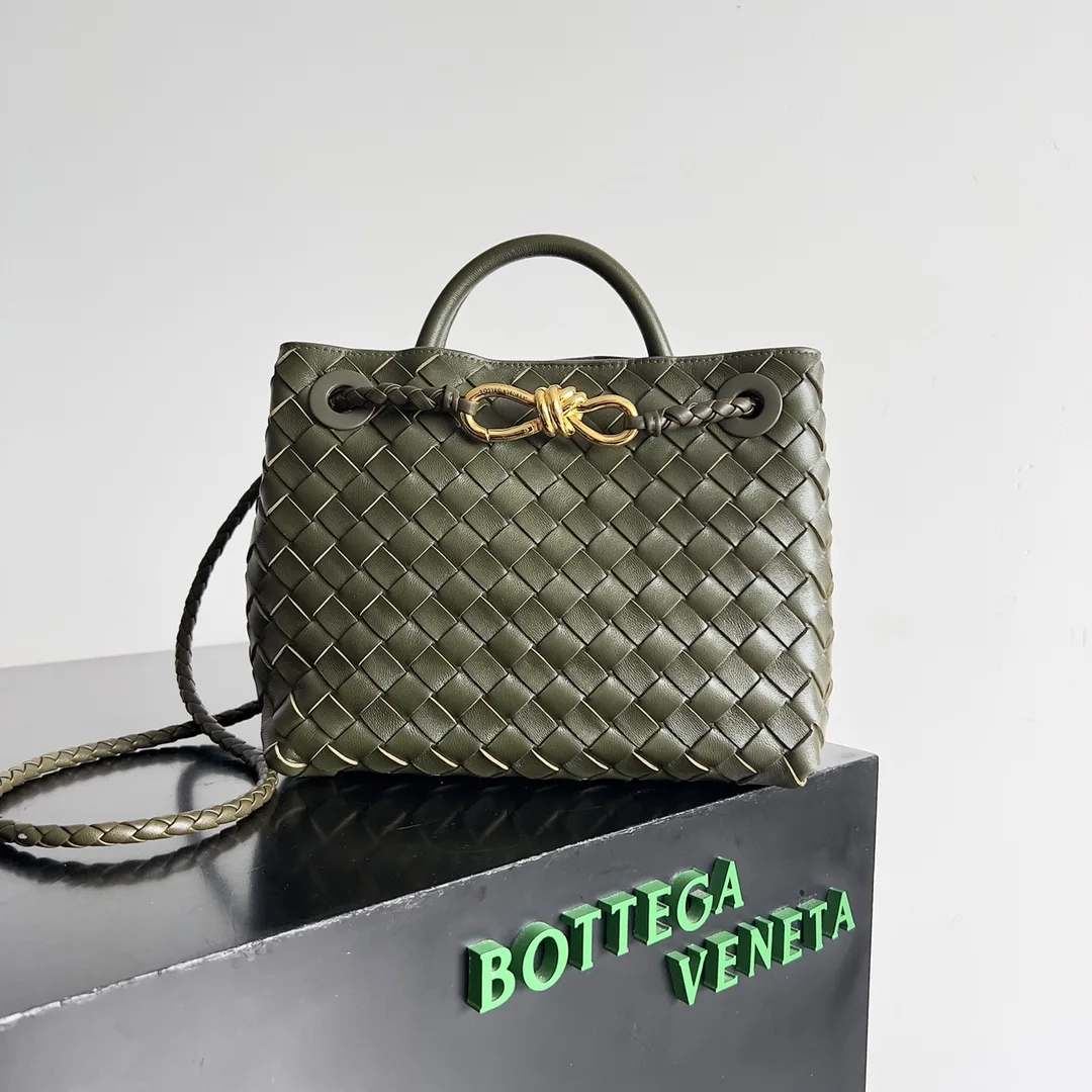 Bottega Veneta Andiamo White Intrecciato Woven Leather Top Handle Bag product photo from LabelPicks