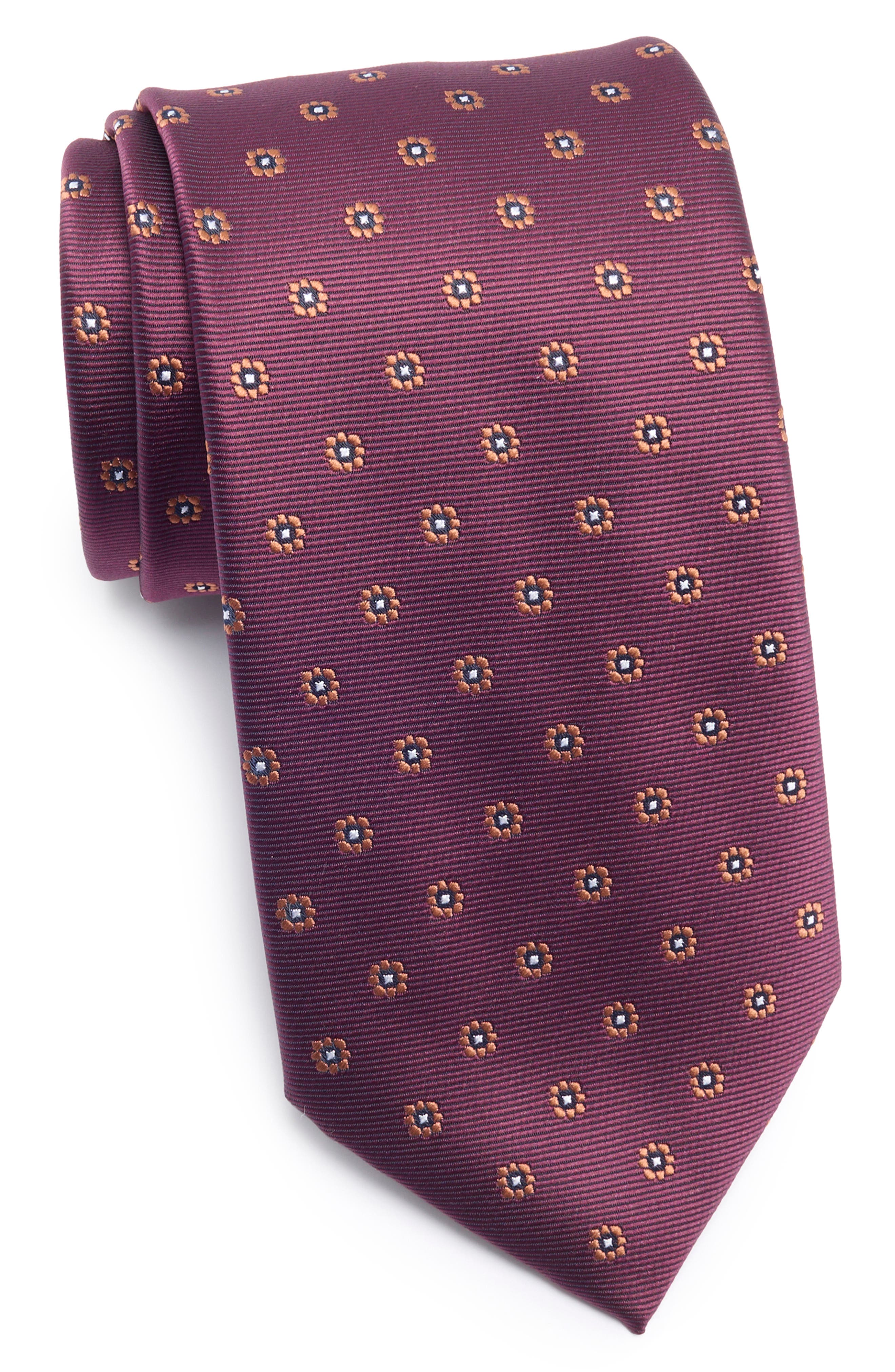 TOM BAINE Floral Jacquard Tie