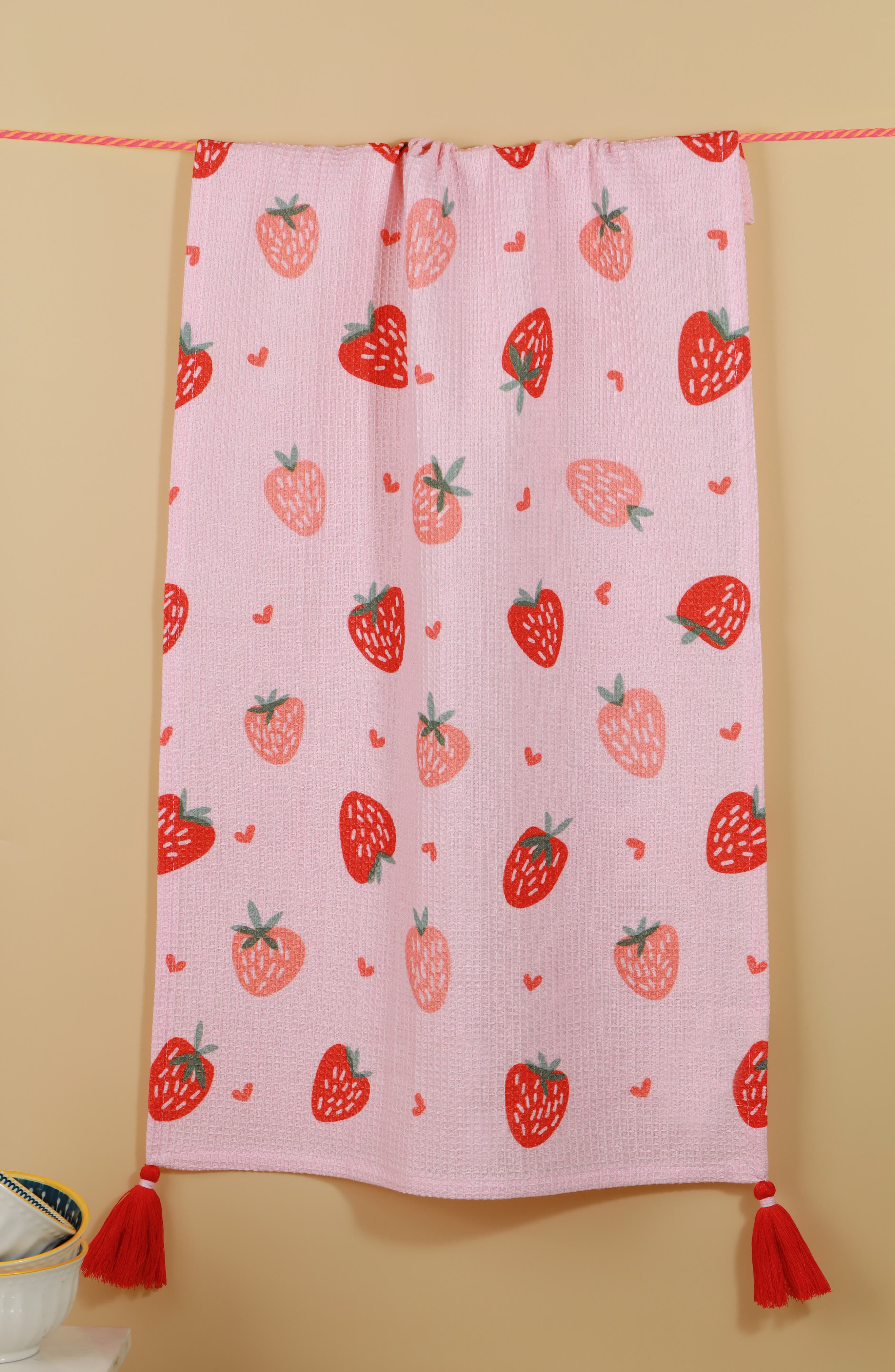 Tiramisu Strawberry Fields Forever Set of 3 Kitchen Towels
