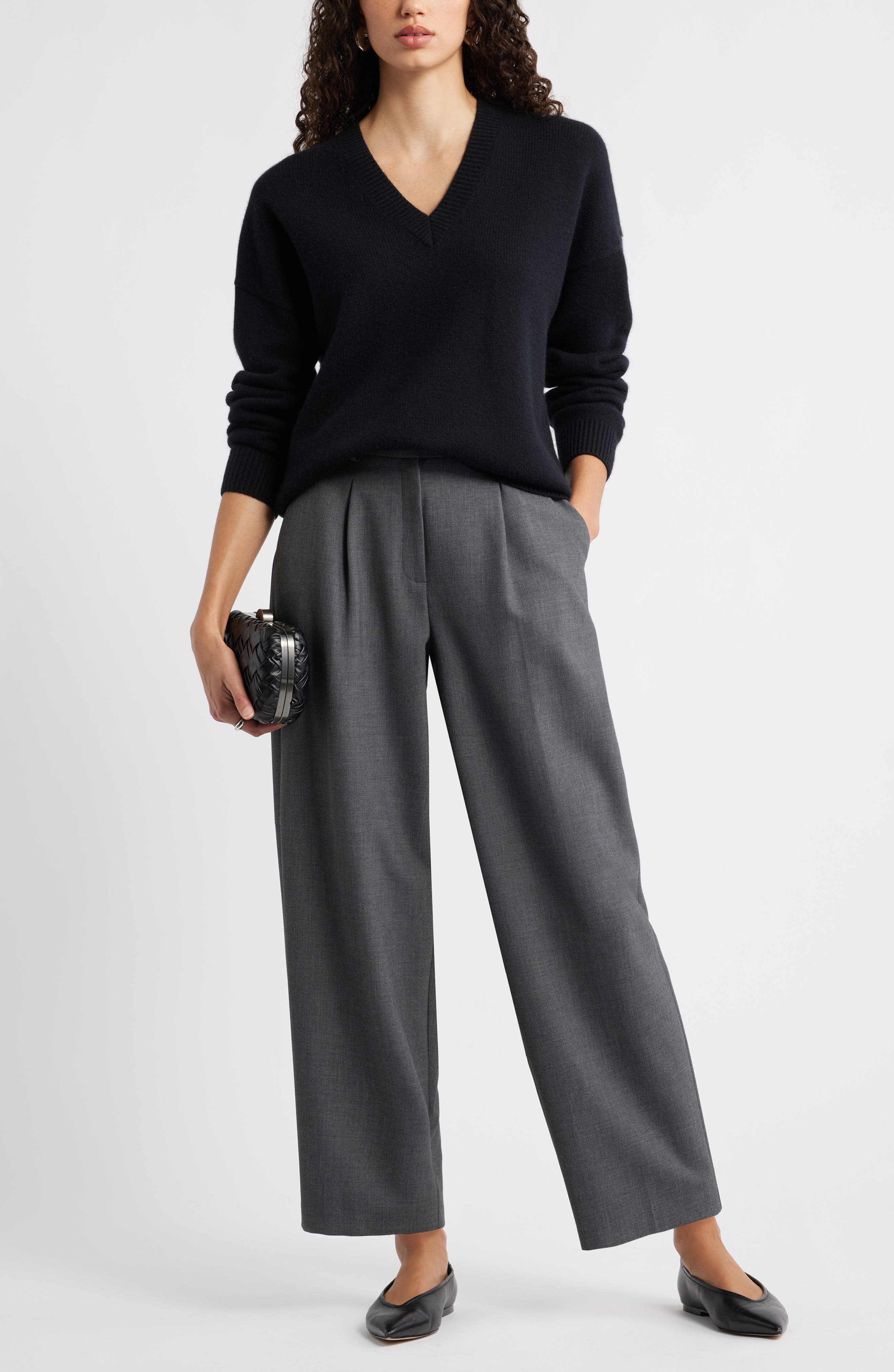 Nordstrom V-Neck Wool & Cashmere Sweater