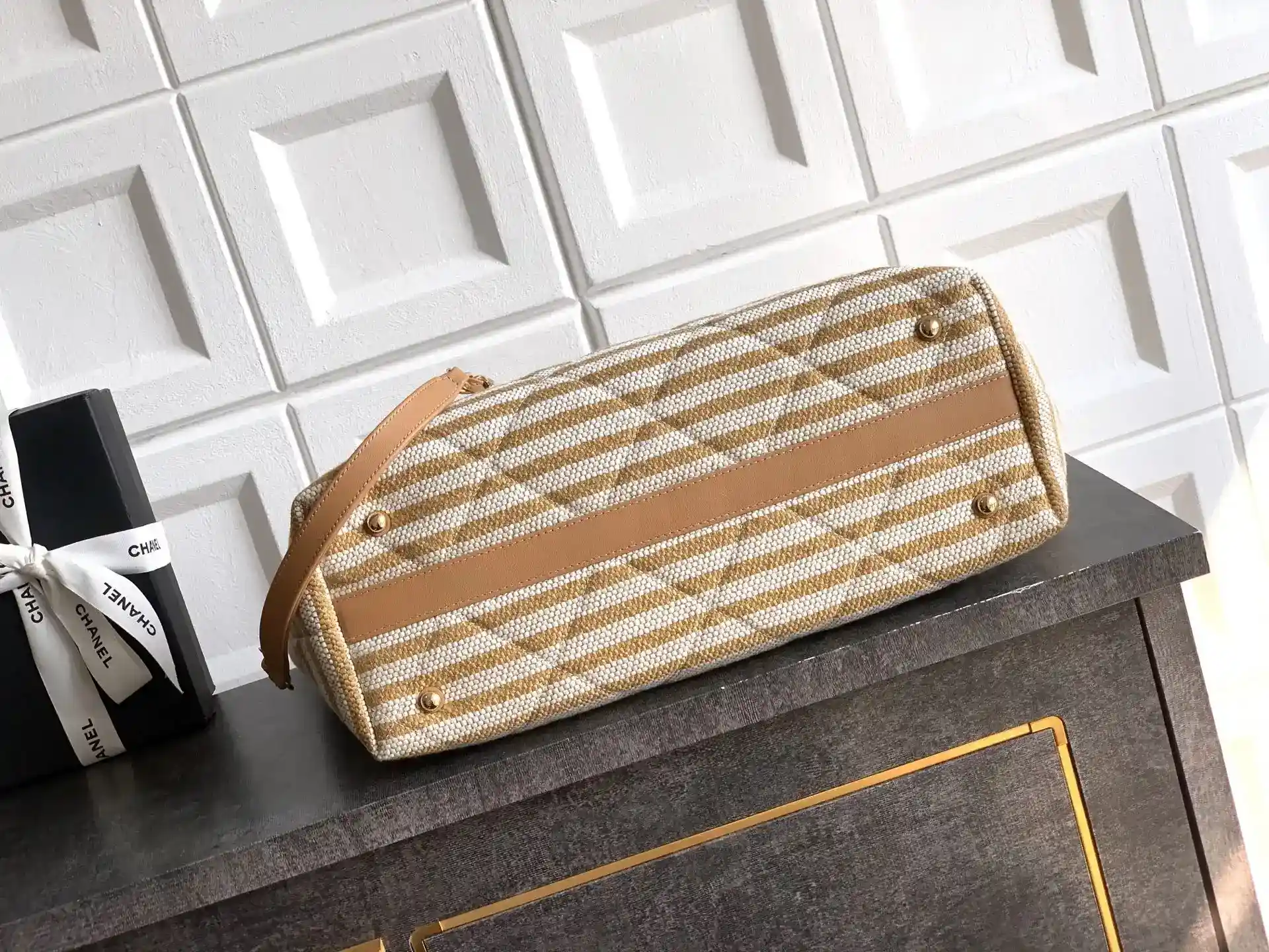 Chanel Brown Straw Woven Tote Bag product photo from LabelPicks