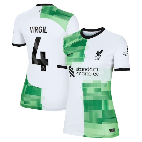 Virgil van Dijk Liverpool Nike Women's 2023/24 Away Replica Player Jersey - White/Red