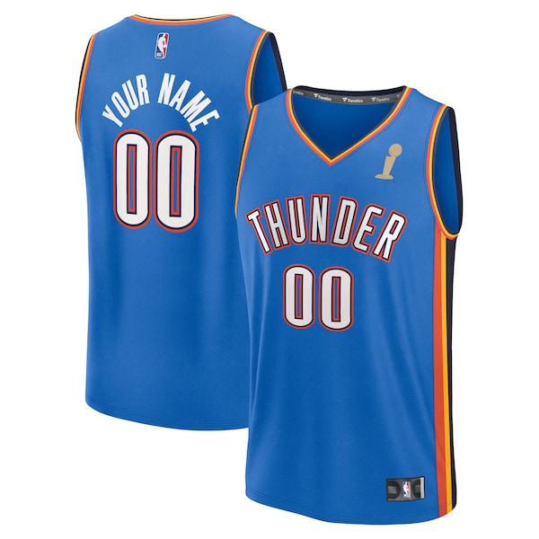 Oklahoma City Thunder  2025 NBA Finals Champions Fast Break Replica Custom Jersey - Blue - Icon Edition