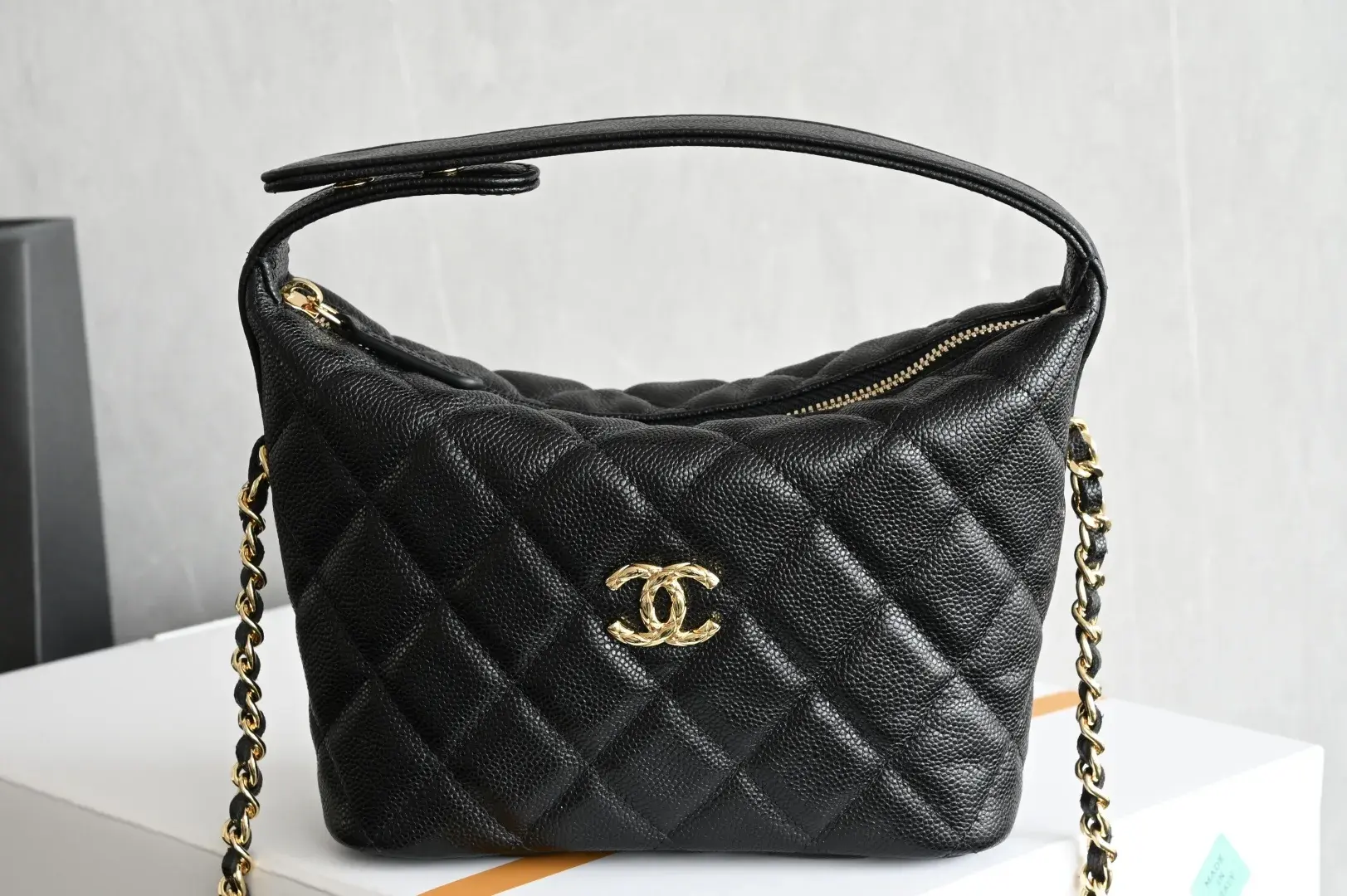 Chanel Black Quilted Leather Hobo Bag product photo from LabelPicks