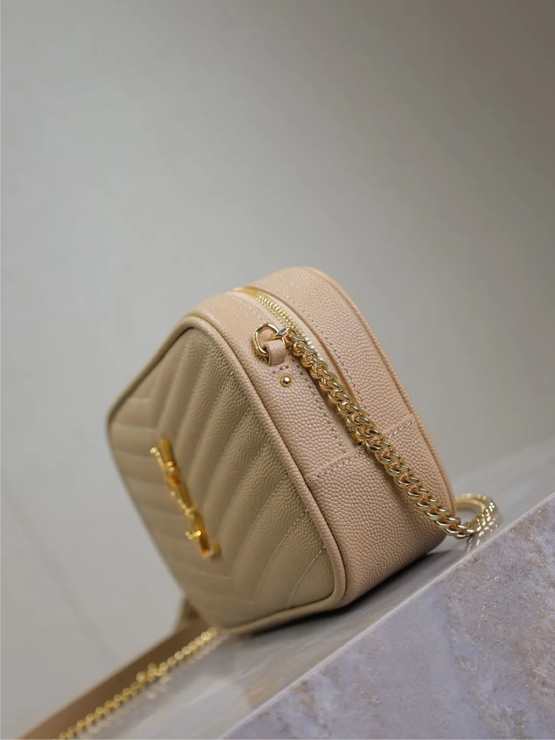 Saint Laurent Beige Calfskin Shoulder Bag product photo from LabelPicks